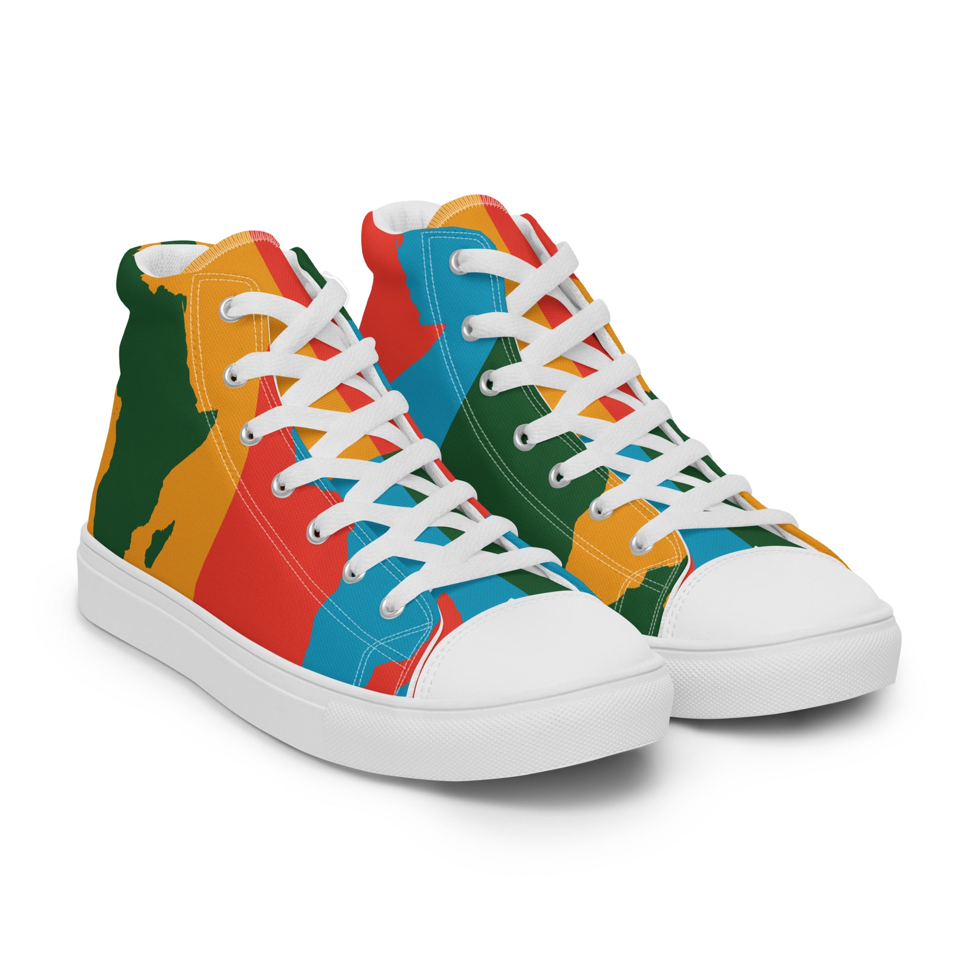 AFRICA WARHOL Men’s High Top Canvas Shoes (Bright) - SOULSKY
