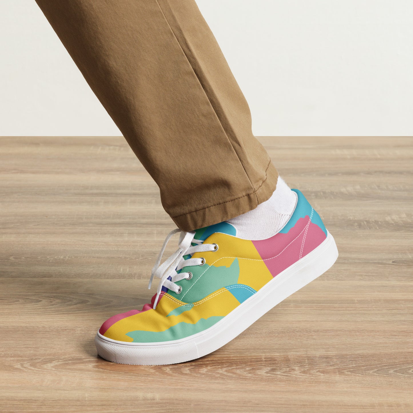 AFRICA WARHOL Men’s Lace-Up Canvas Shoes (Retro)