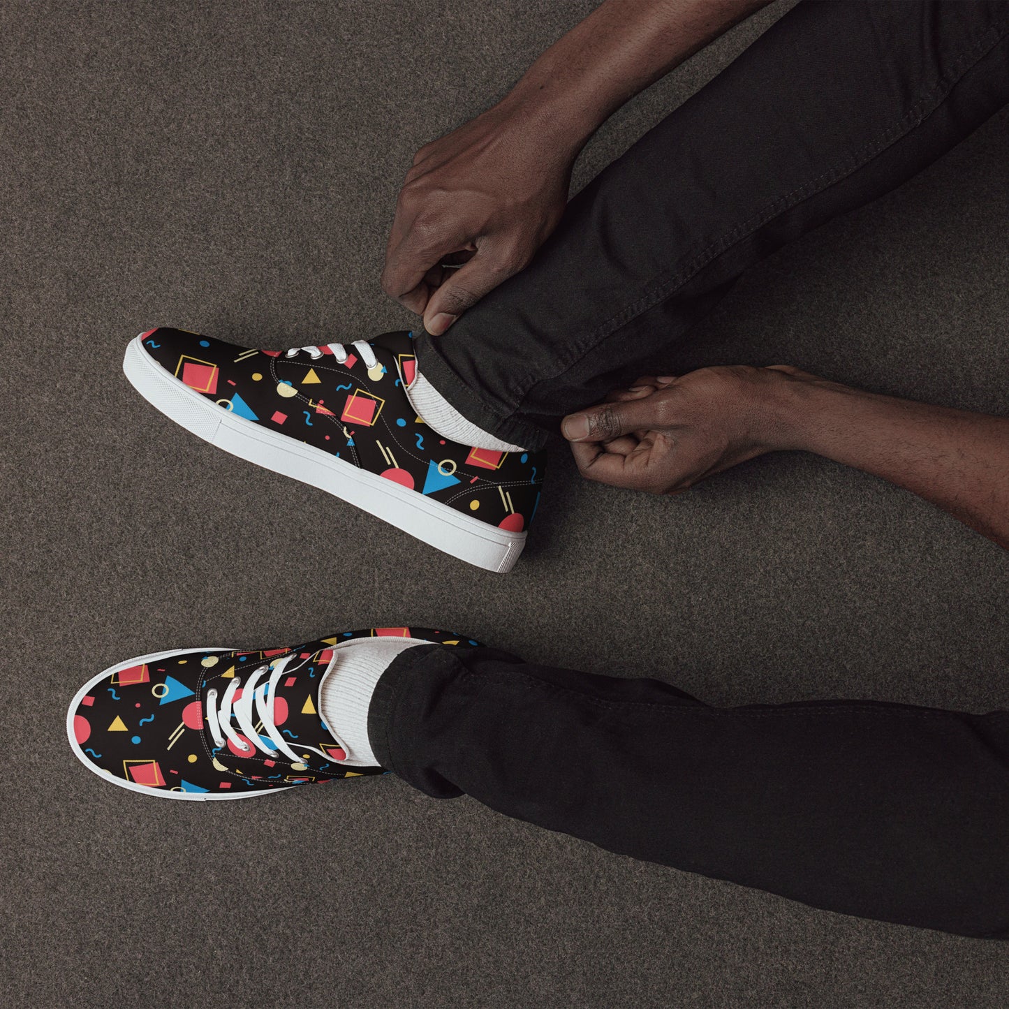 WATERMELON SUMMER Men’s Lace-Up Canvas Shoes