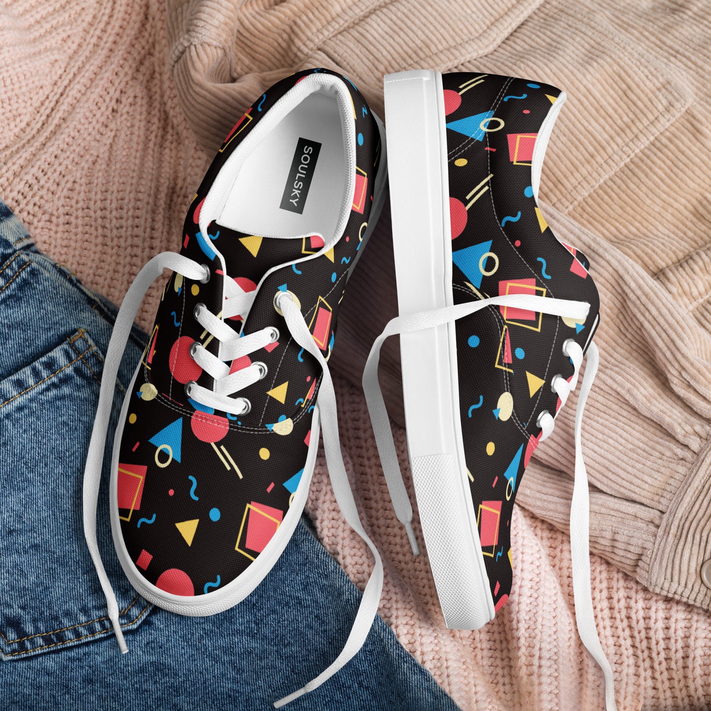 WATERMELON SUMMER Men’s Lace-Up Canvas Shoes