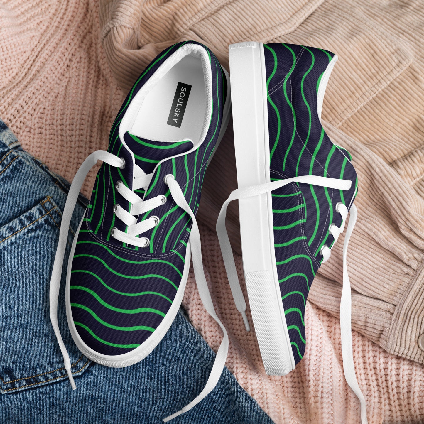 BE LIKE WATER Men’s Lace-Up Canvas Shoes - SOULSKY