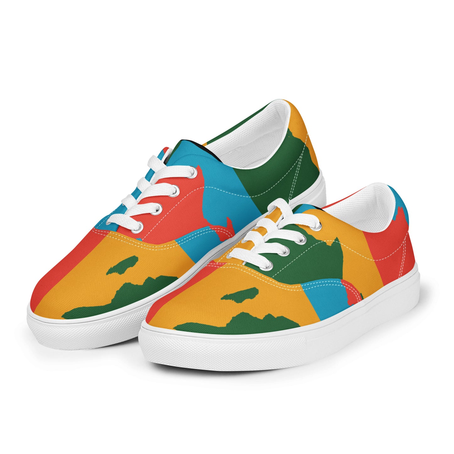 AFRICA WARHOL Men’s Lace-Up Canvas Shoes (Bright)