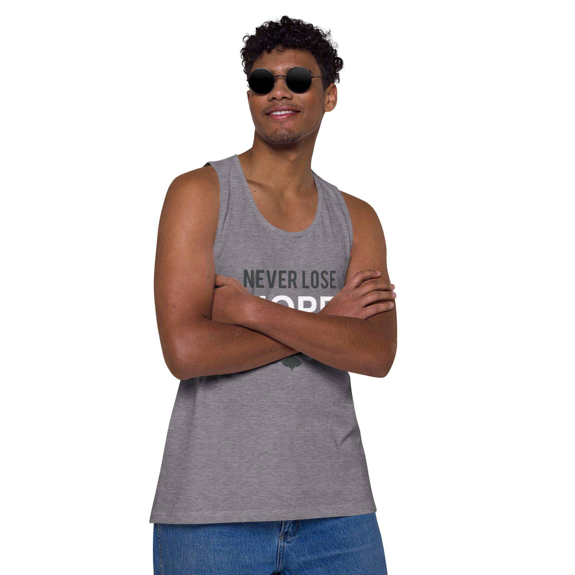 NEVER LOSE HOPE Premium Tank Top (Gray) - SOULSKY