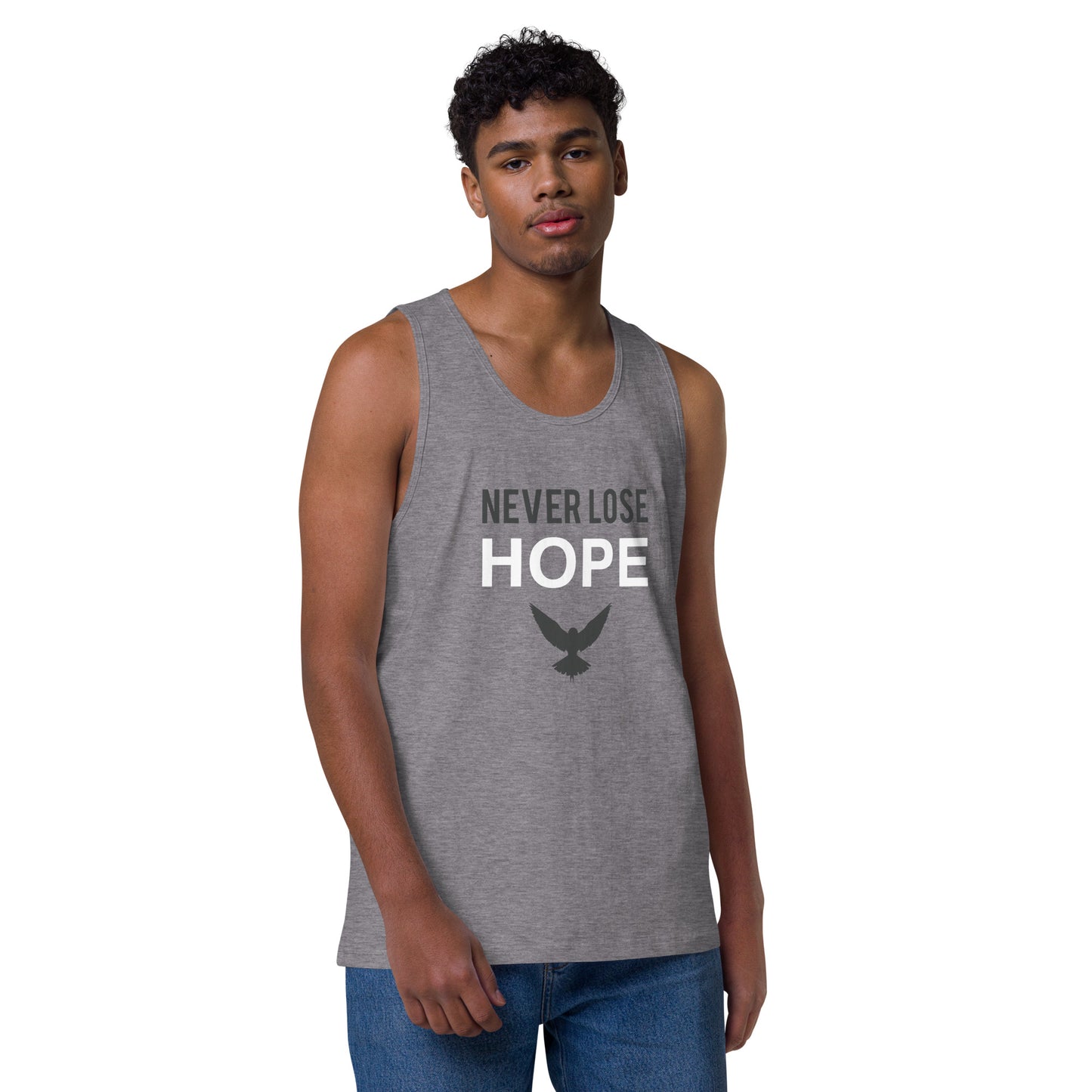 NEVER LOSE HOPE Premium Tank Top (Gray)