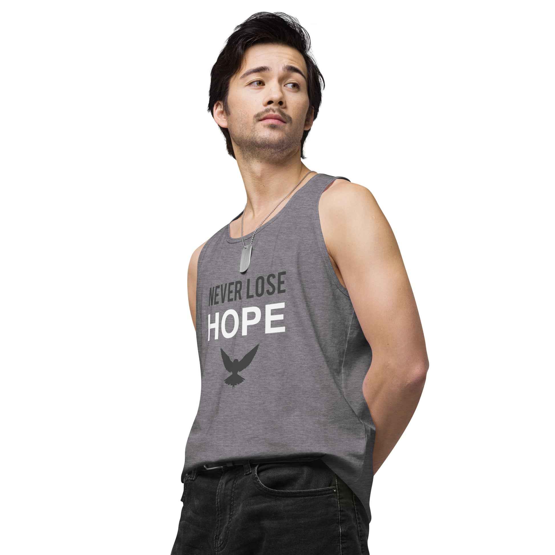 NEVER LOSE HOPE Premium Tank Top (Gray) - SOULSKY