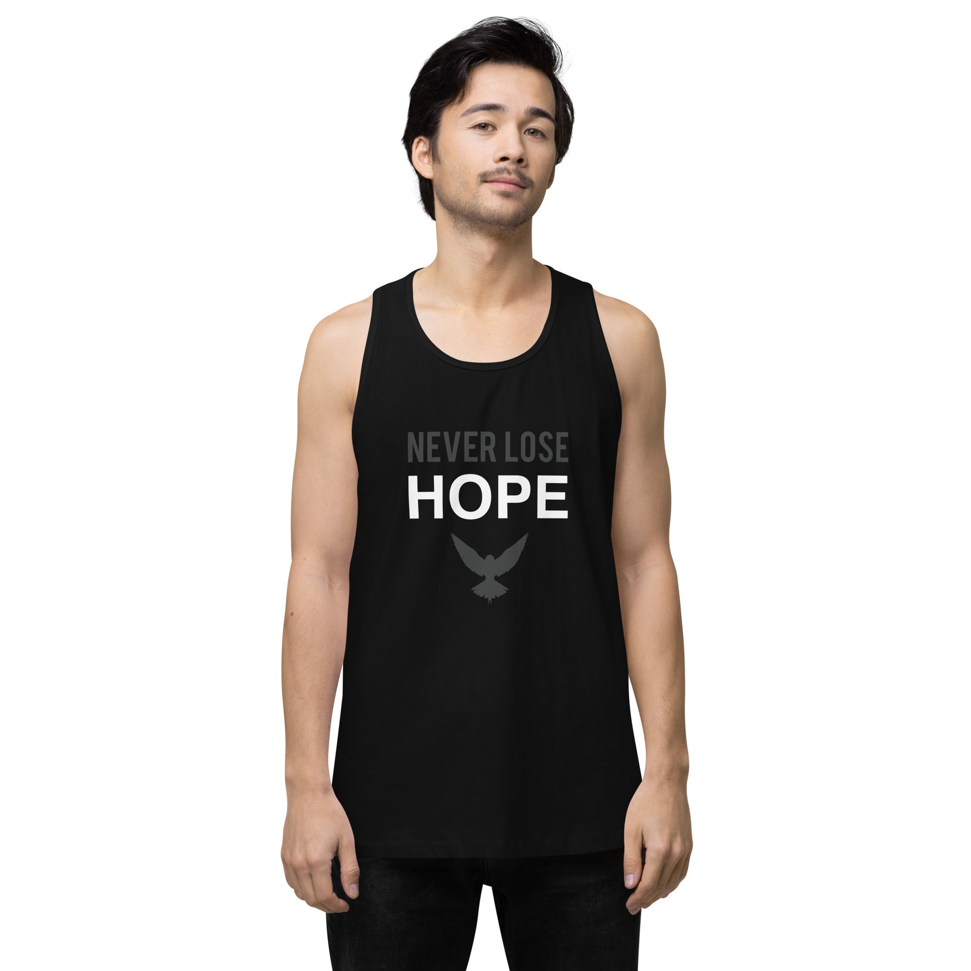 NEVER LOSE HOPE Premium Tank Top (Gray) - SOULSKY