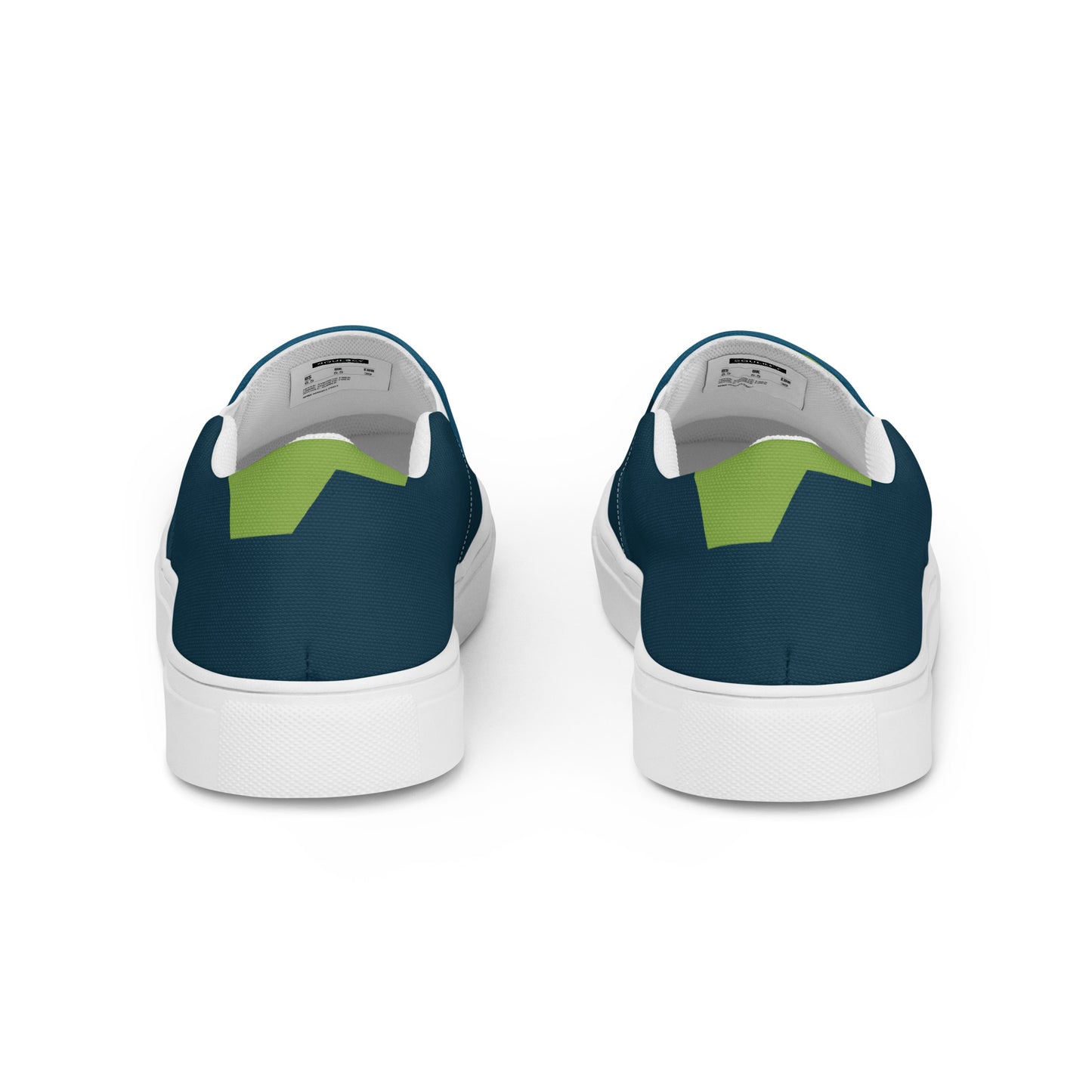 BE YOURSELF Men’s Slip-On Canvas Shoes (Lime Green, Blue)