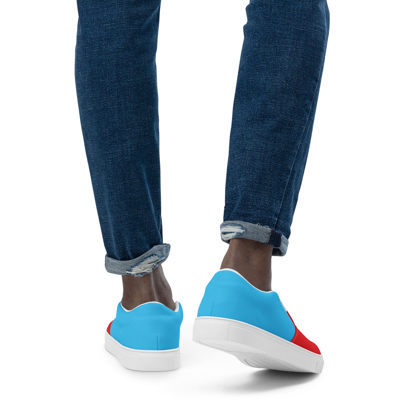 Men’s Slip-On Canvas Shoes (Red, Turquoise, White) - SOULSKY