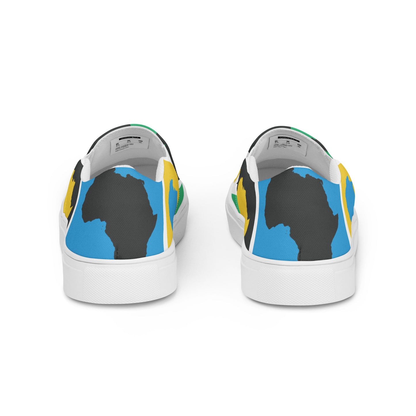 AFRICA WARHOL Men’s Slip-On Canvas Shoes (Yellow, Green, Turquoise)