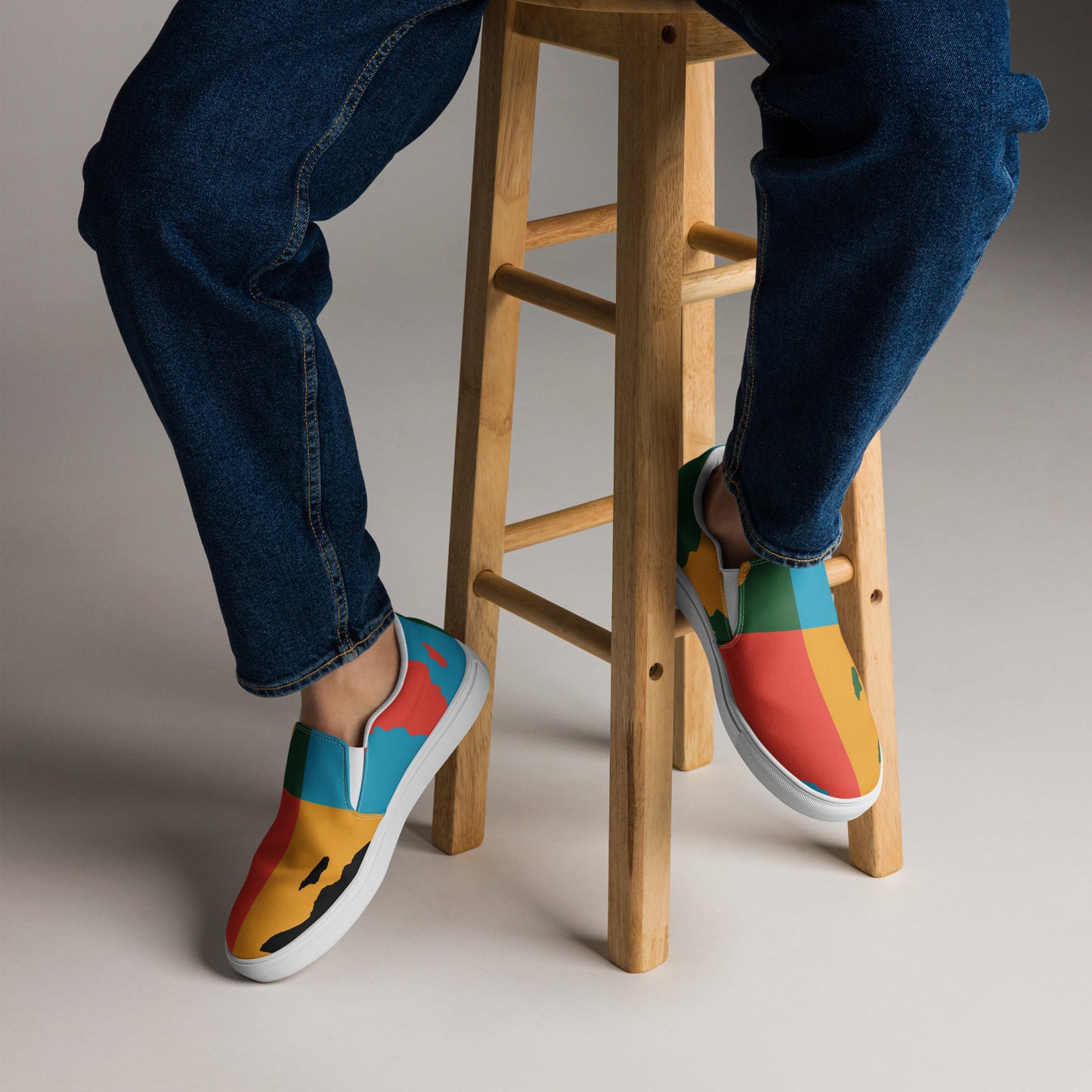 AFRICA WARHOL Men’s Slip-On Canvas Shoes (Bright)