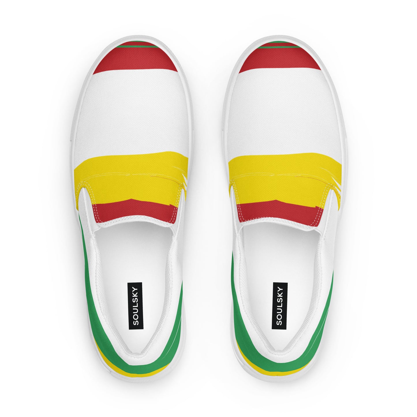 AFRICA STRIPES Men’s Slip-On Canvas Shoes (White)