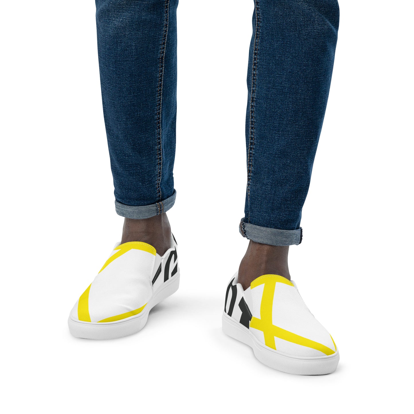 EGYPT Men’s Slip-On Canvas Shoes (White)