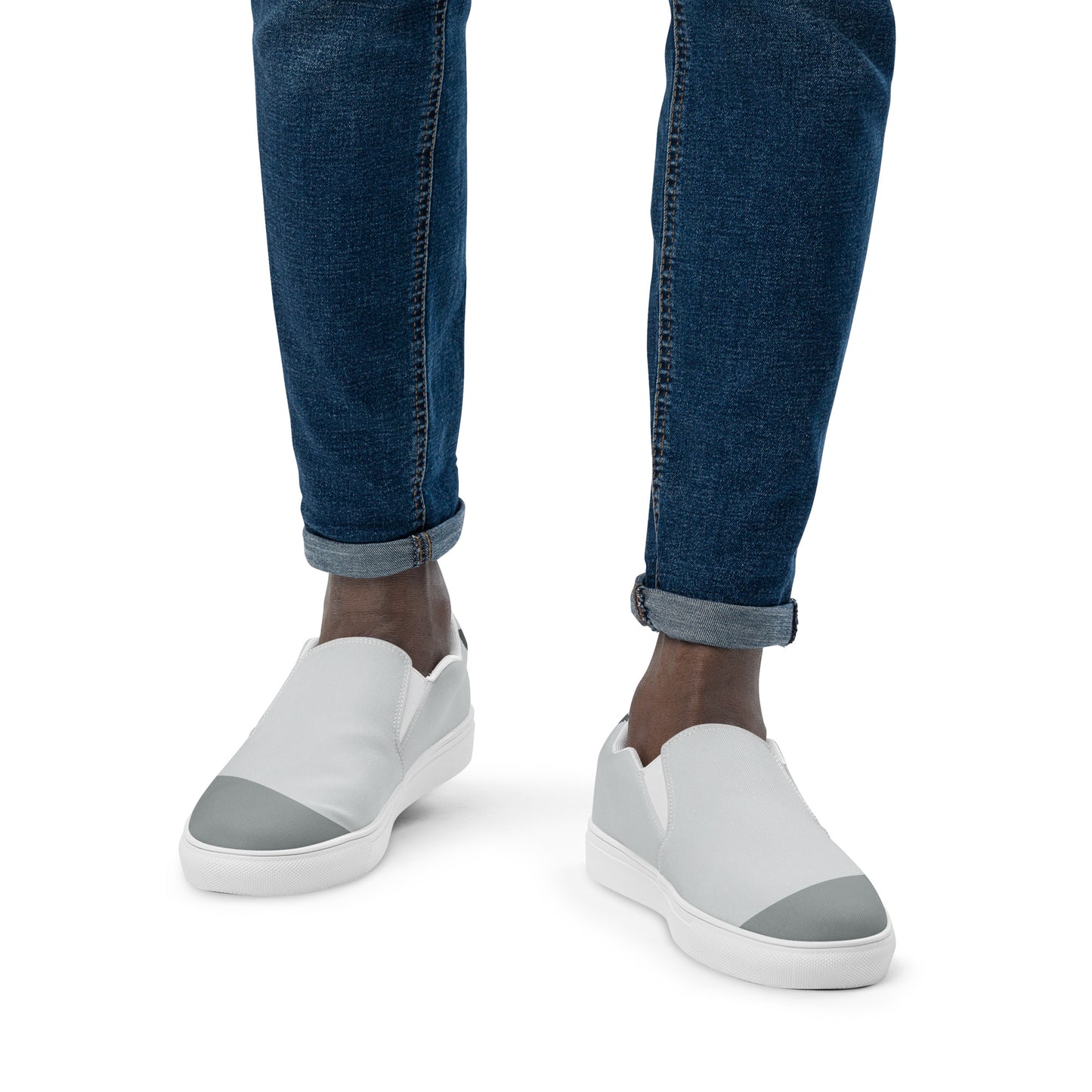 NEVER LOSE HOPE Men’s Slip-On Canvas Shoes (Light Gray)
