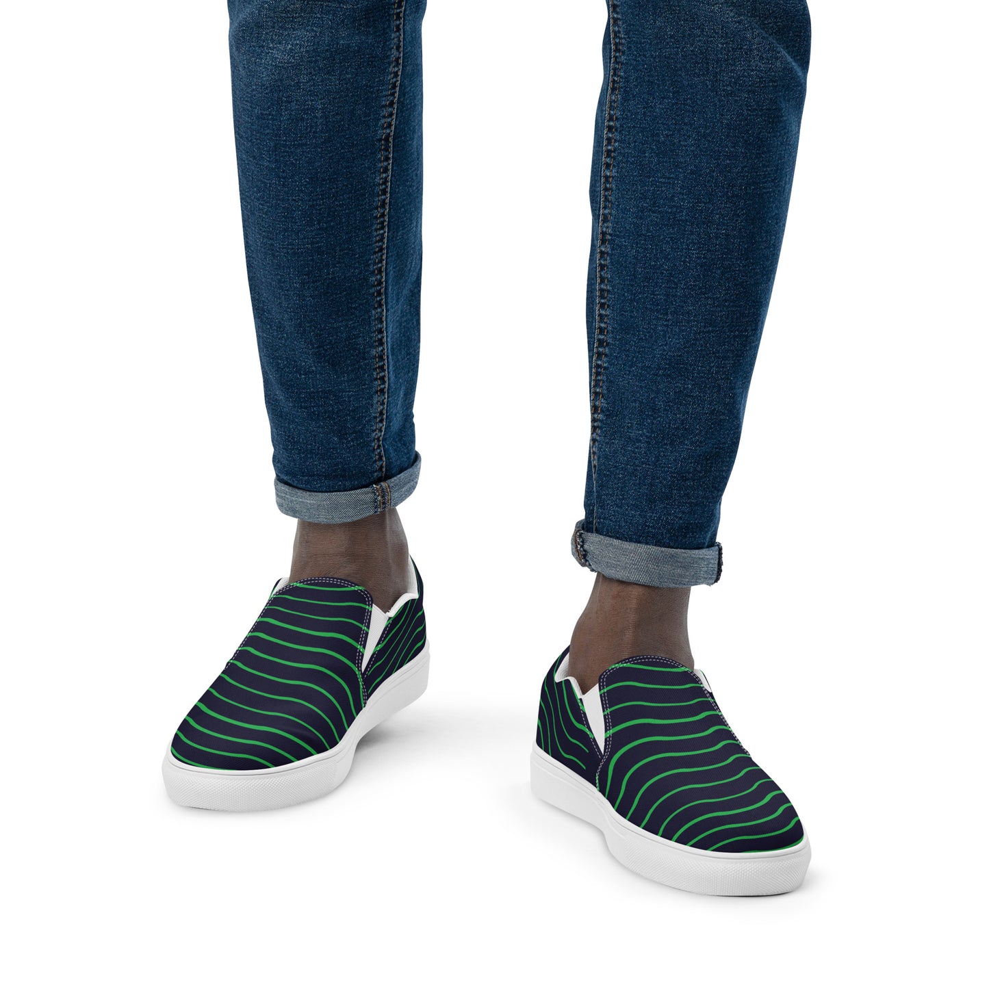 BE LIKE WATER Men’s Slip-On Canvas Shoes (Green)