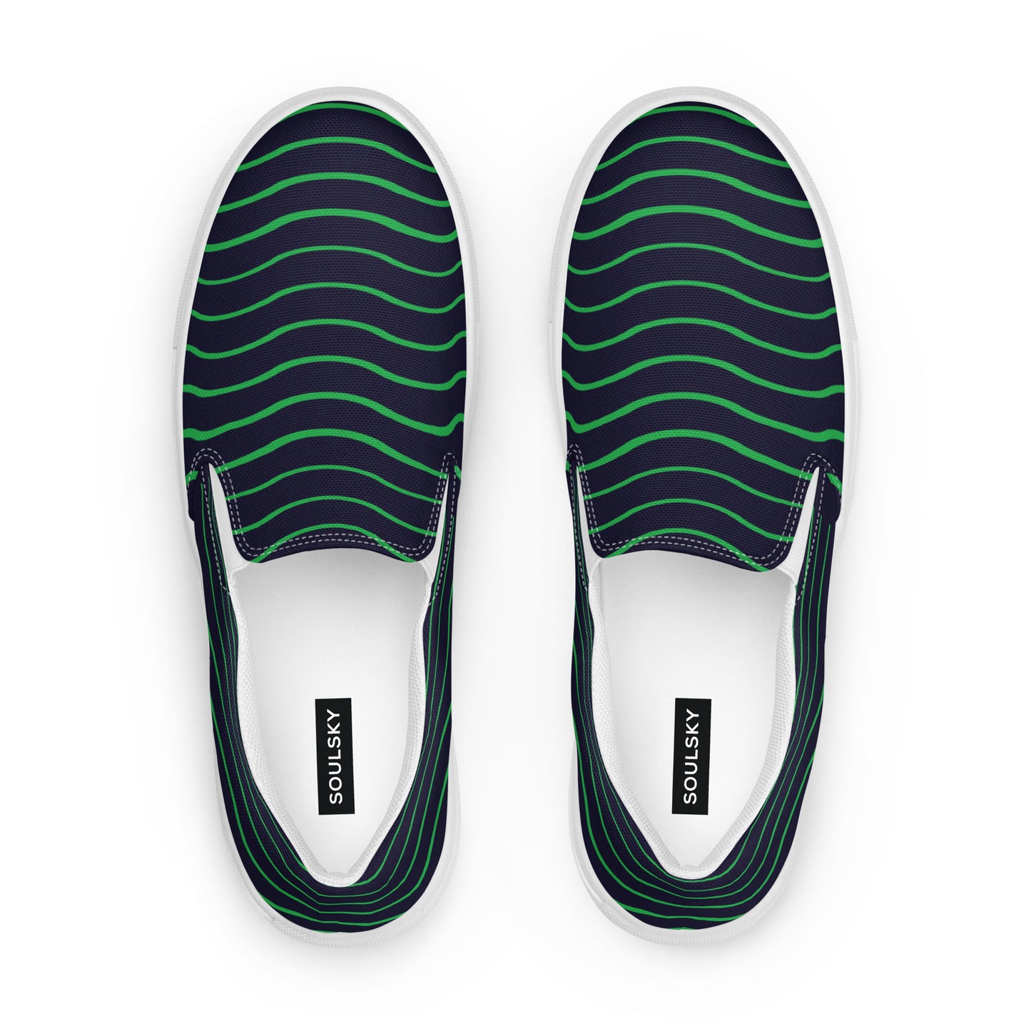 BE LIKE WATER Men’s Slip-On Canvas Shoes (Green)