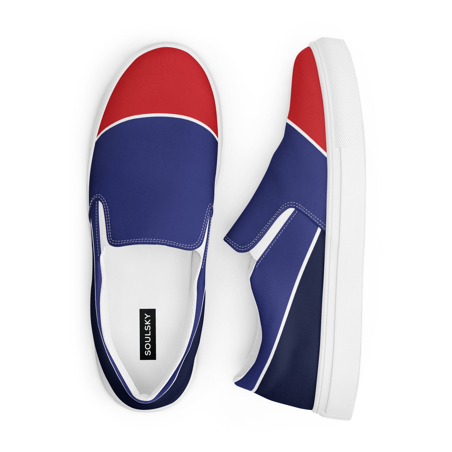Men’s Slip-On Canvas Shoes (Red, Navy Blue)