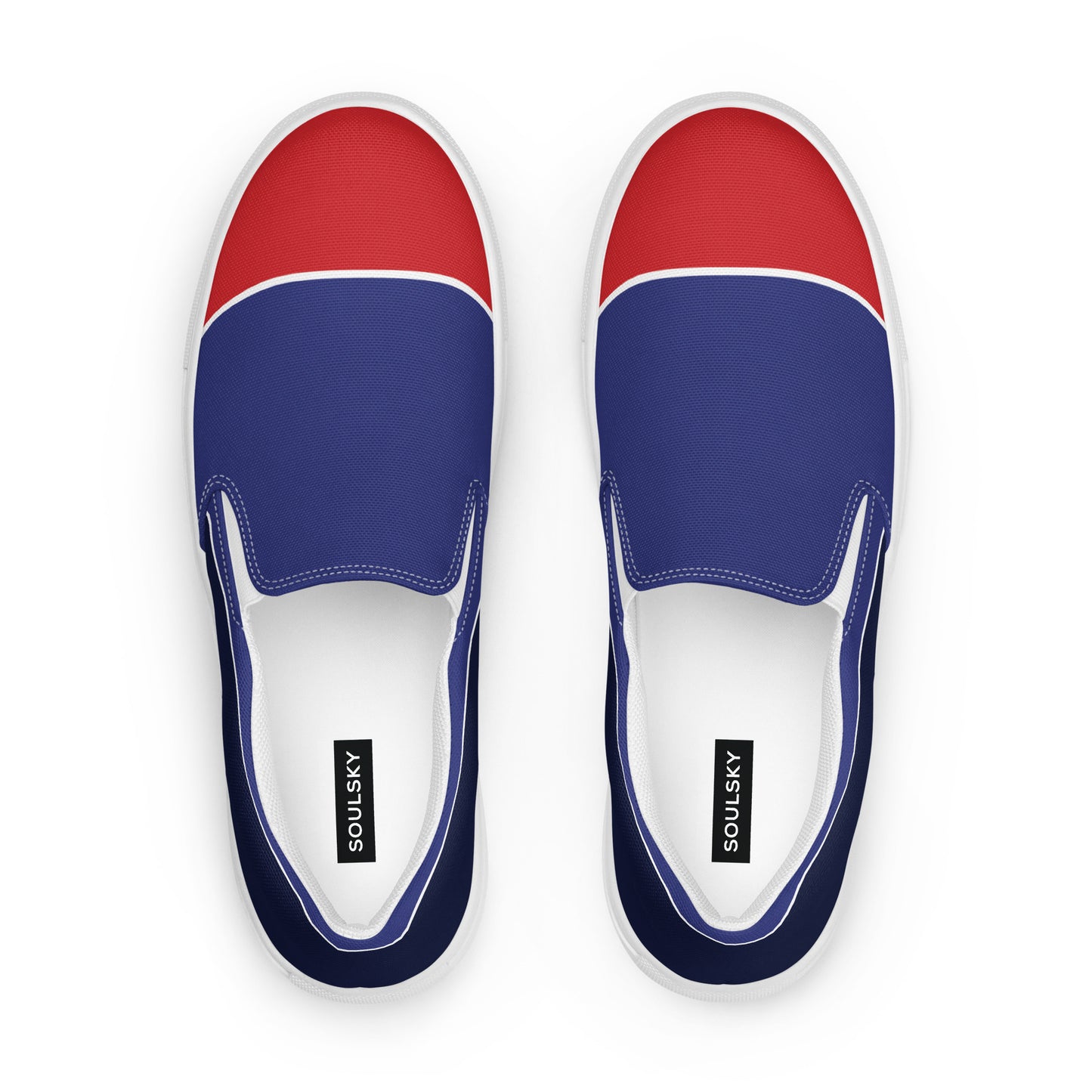 Men’s Slip-On Canvas Shoes (Red, Navy Blue)
