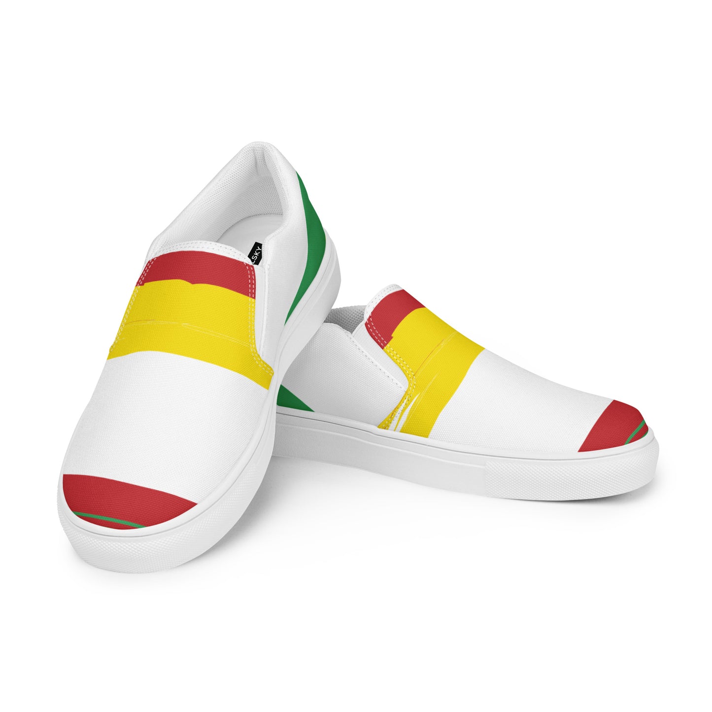 AFRICA STRIPES Men’s Slip-On Canvas Shoes (White)