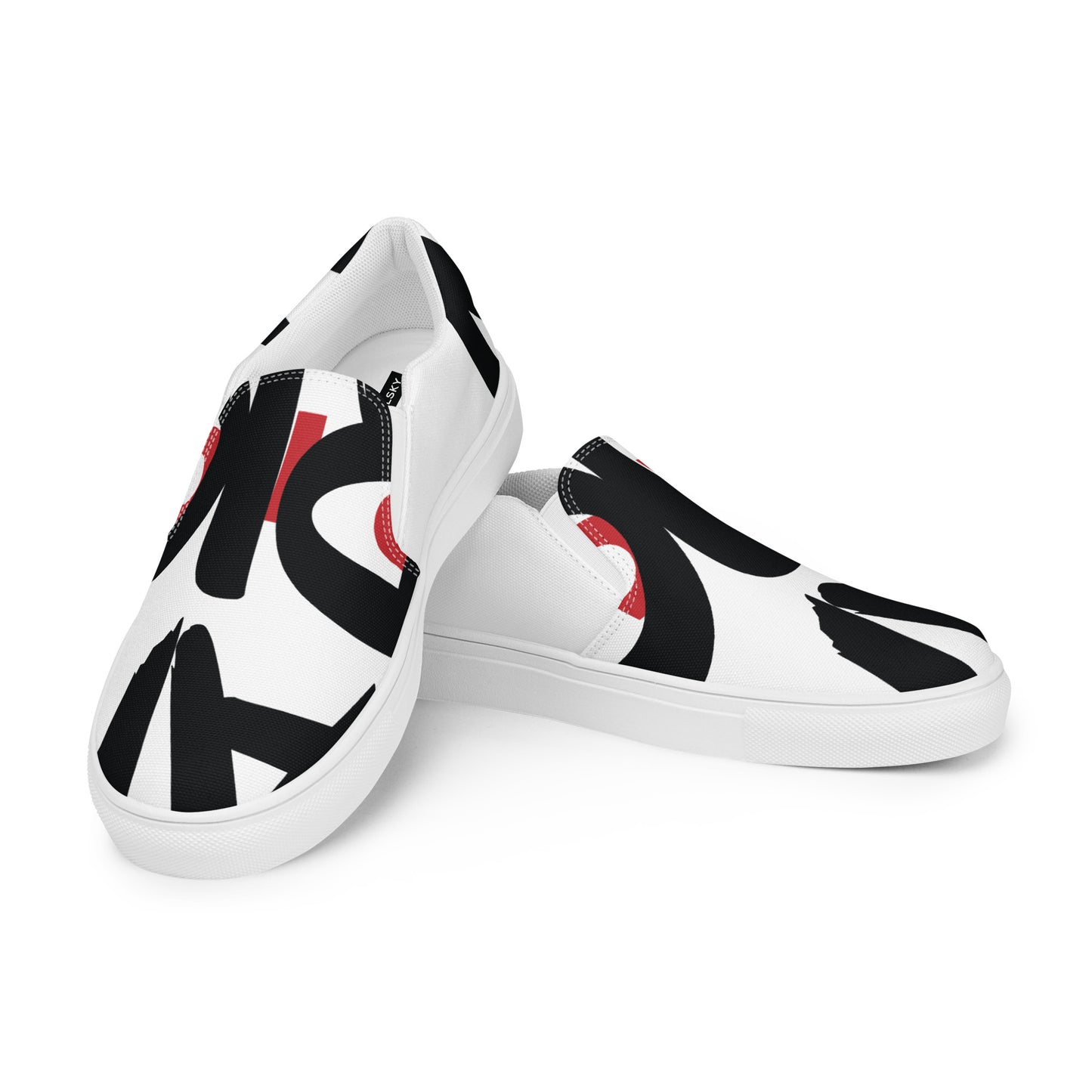 AFRICAN SAMURAI Men’s Slip-On Canvas Shoes (White)