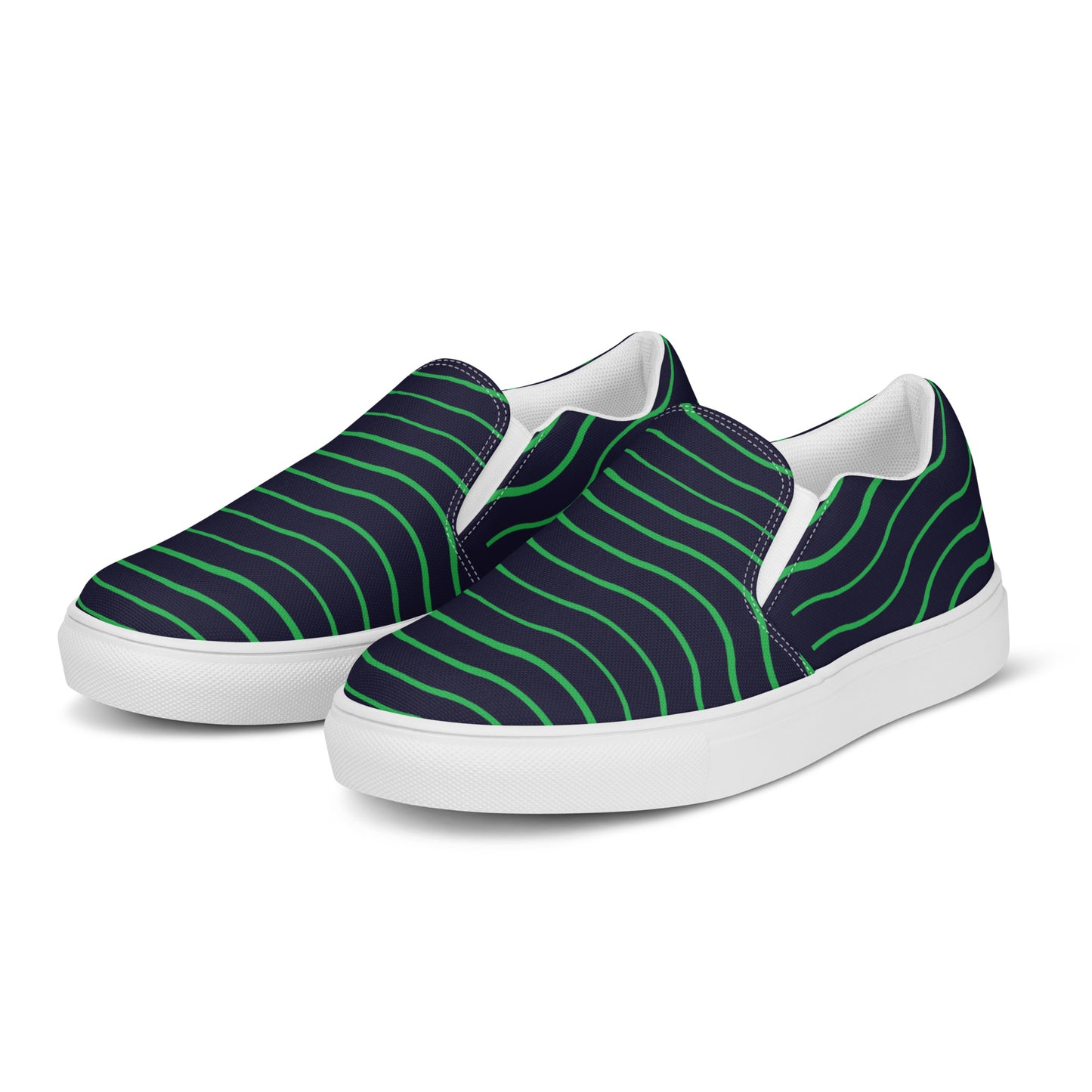 BE LIKE WATER Men’s Slip-On Canvas Shoes (Green)