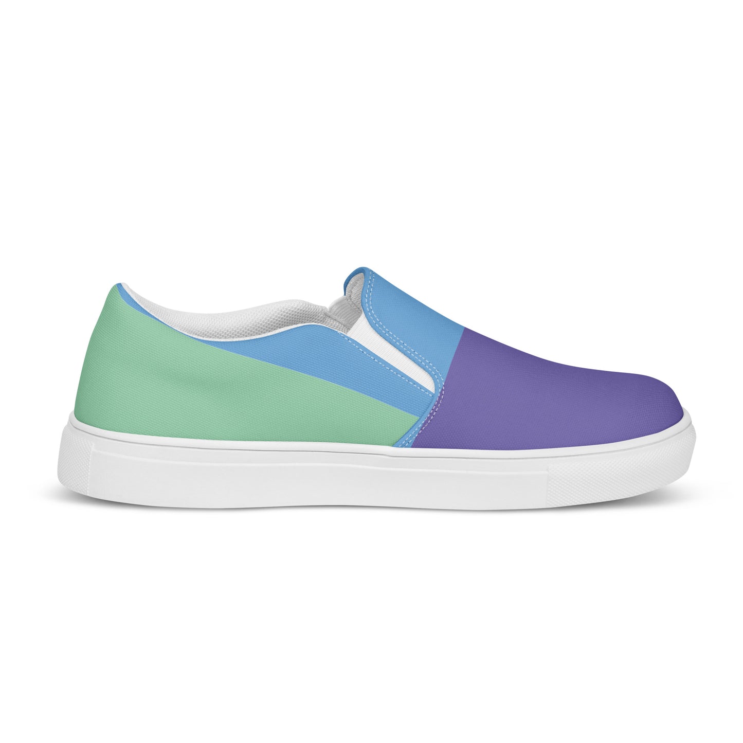 TRIUMPH Men’s Slip-On Canvas Shoes (Purple, Light Blue, Aqua Green)
