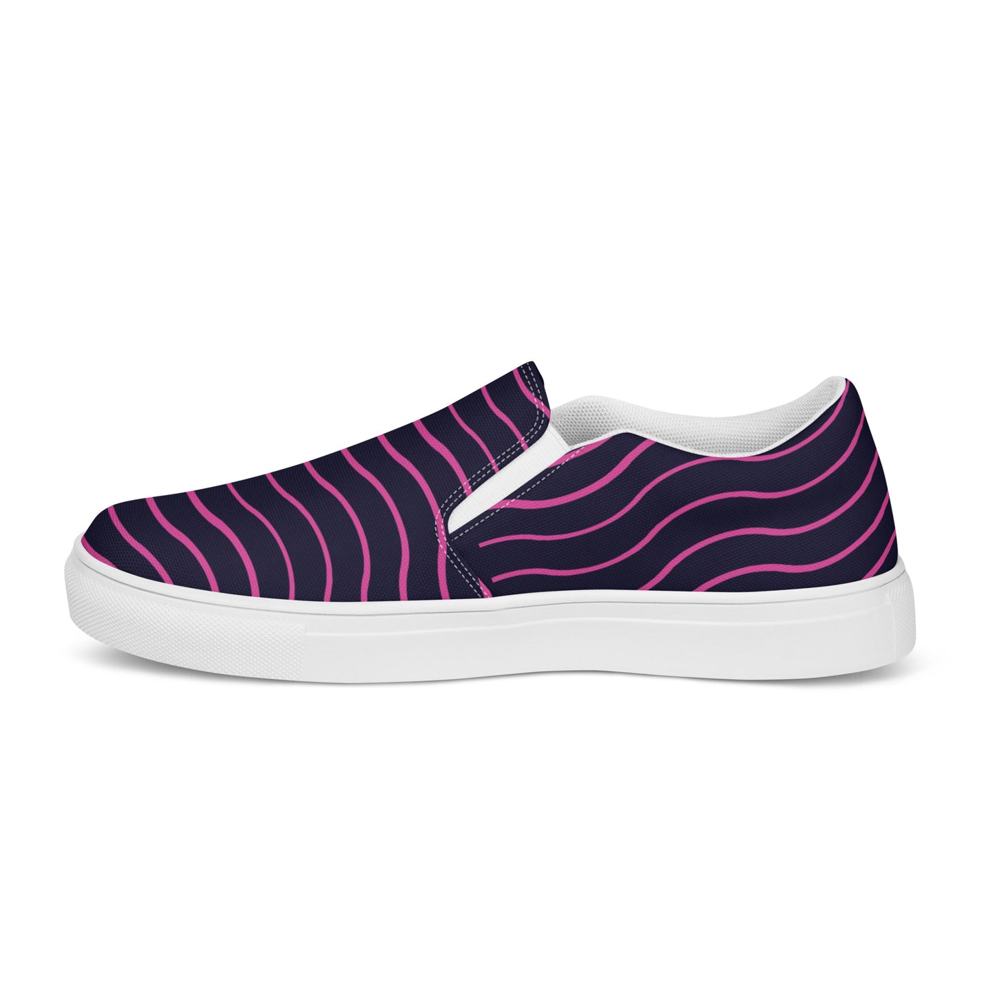BE LIKE WATER Men’s Slip-On Canvas Shoes (Pink Lines)
