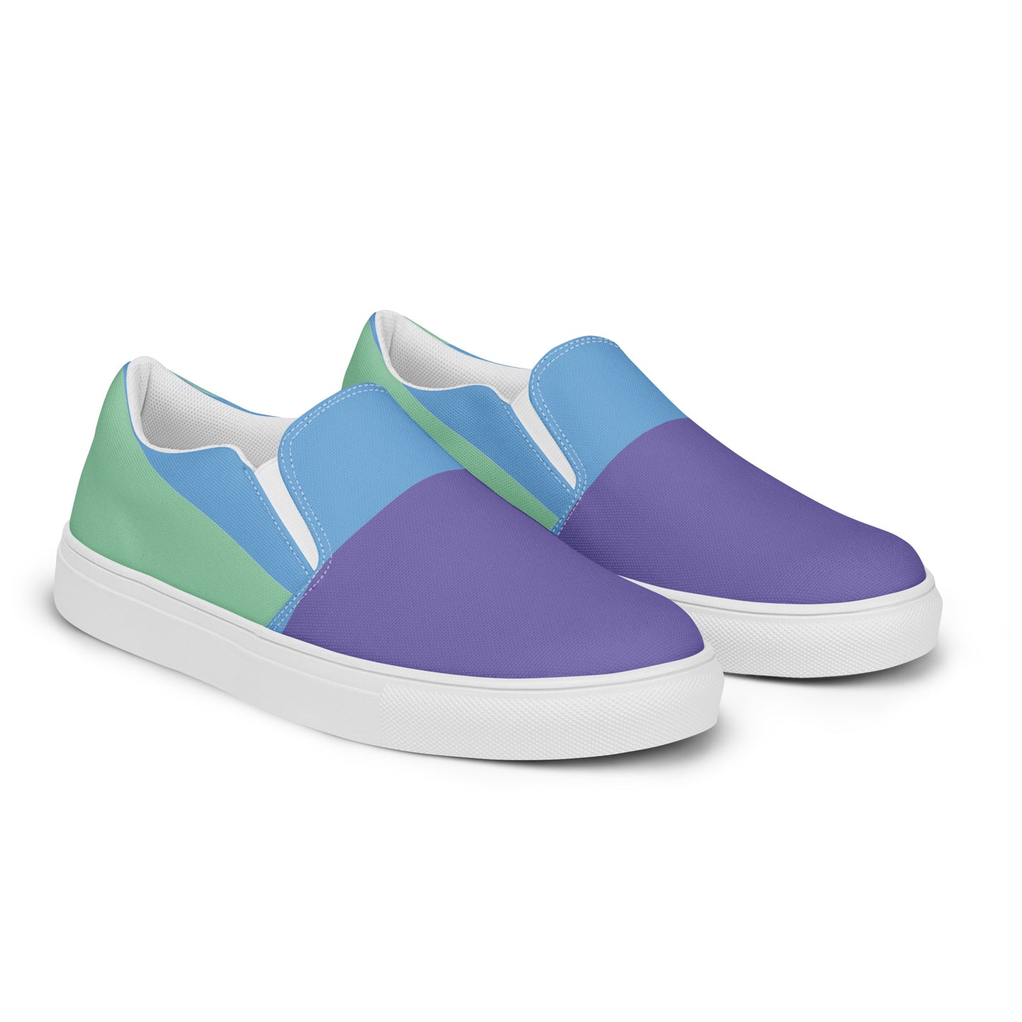 TRIUMPH Men’s Slip-On Canvas Shoes (Purple, Light Blue, Aqua Green)