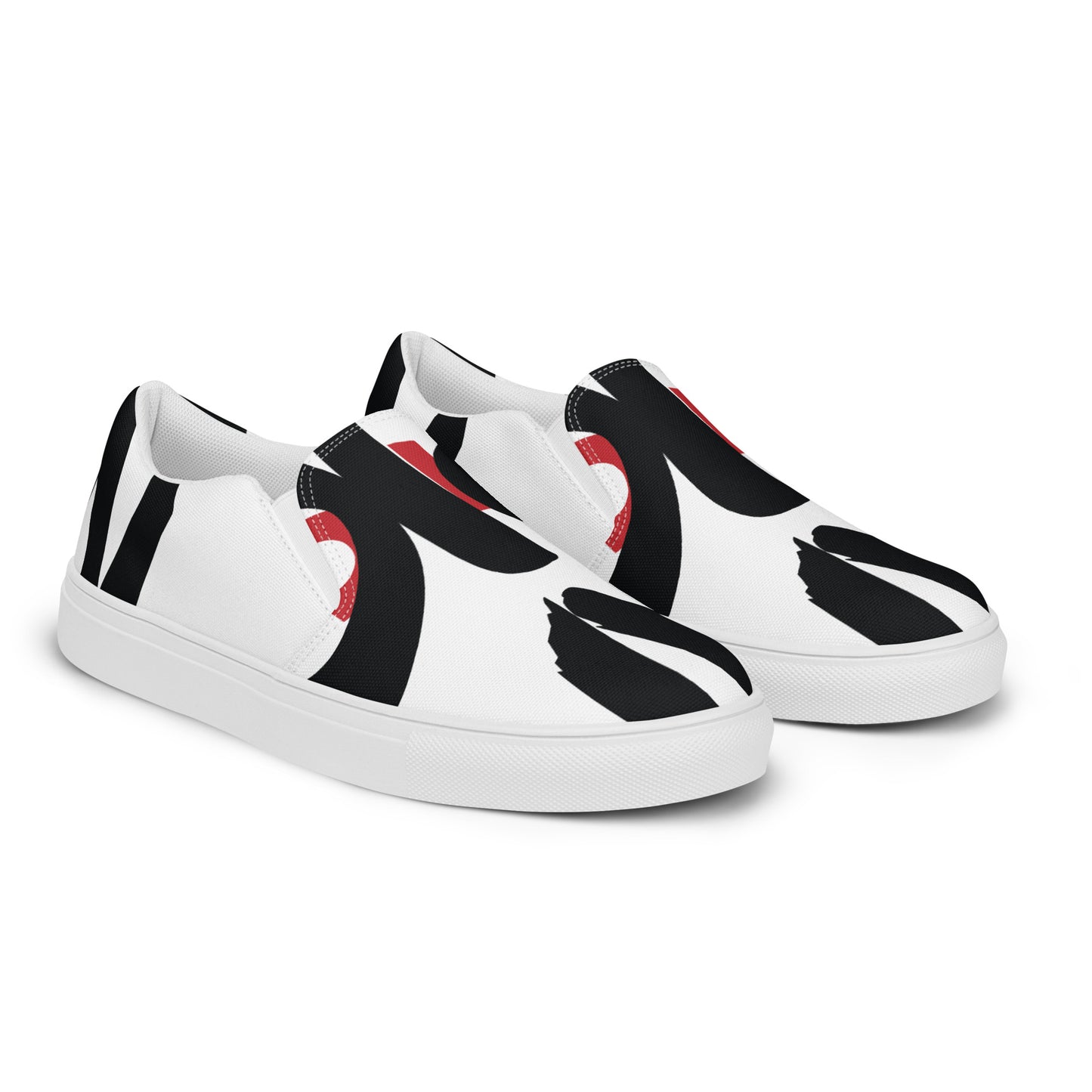 AFRICAN SAMURAI Men’s Slip-On Canvas Shoes (White)