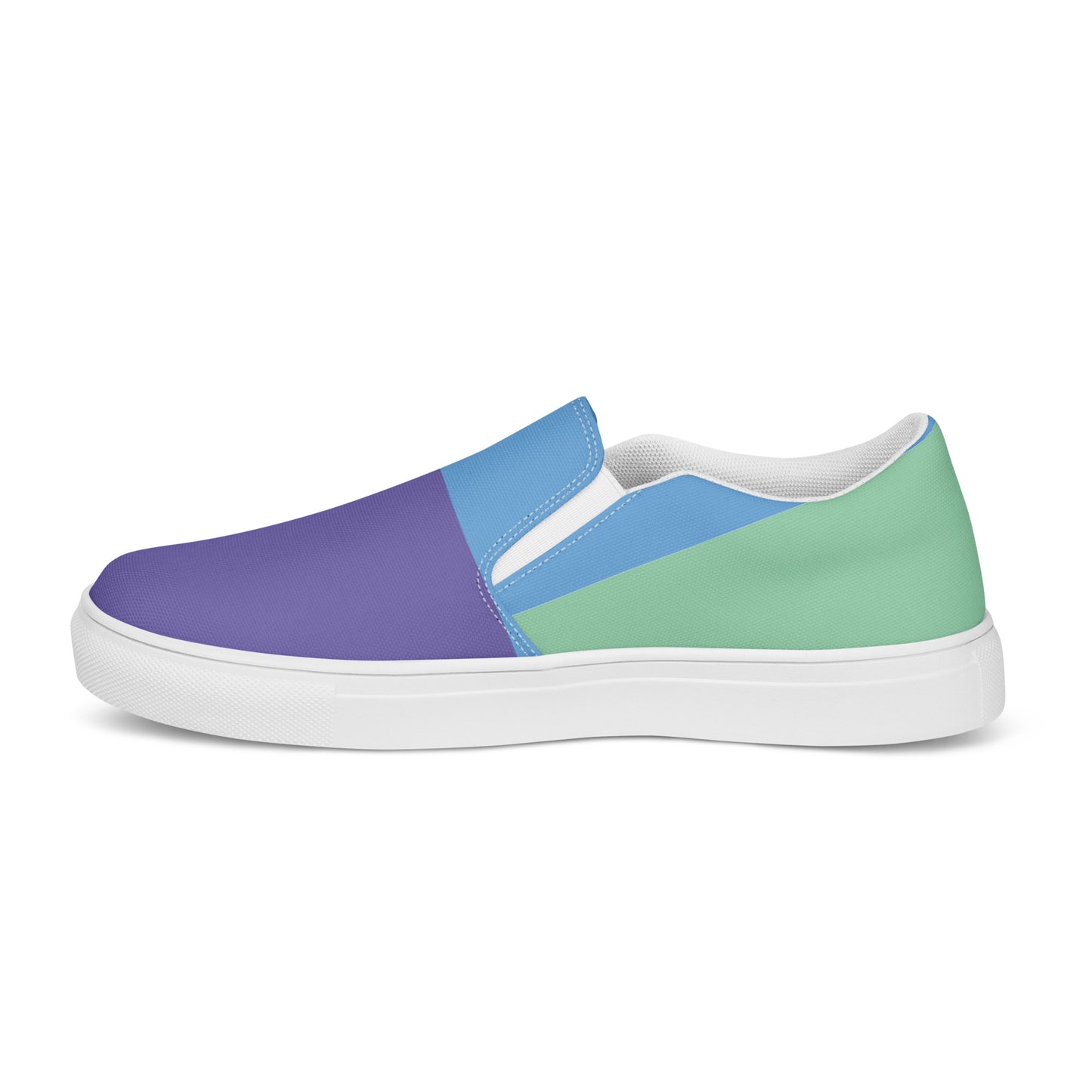 TRIUMPH Men’s Slip-On Canvas Shoes (Purple, Light Blue, Aqua Green)