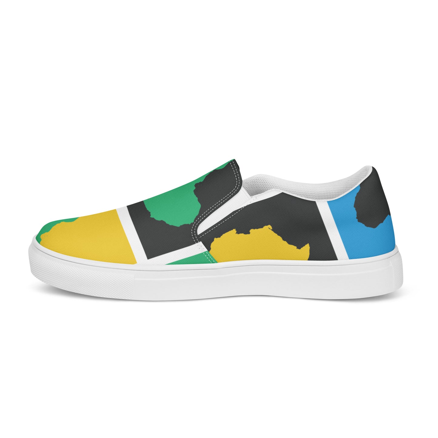 AFRICA WARHOL Men’s Slip-On Canvas Shoes (Yellow, Green, Turquoise)
