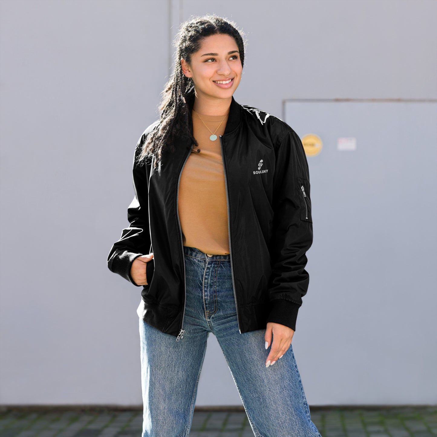 NEVER GIVE UP Premium Bomber Jacket