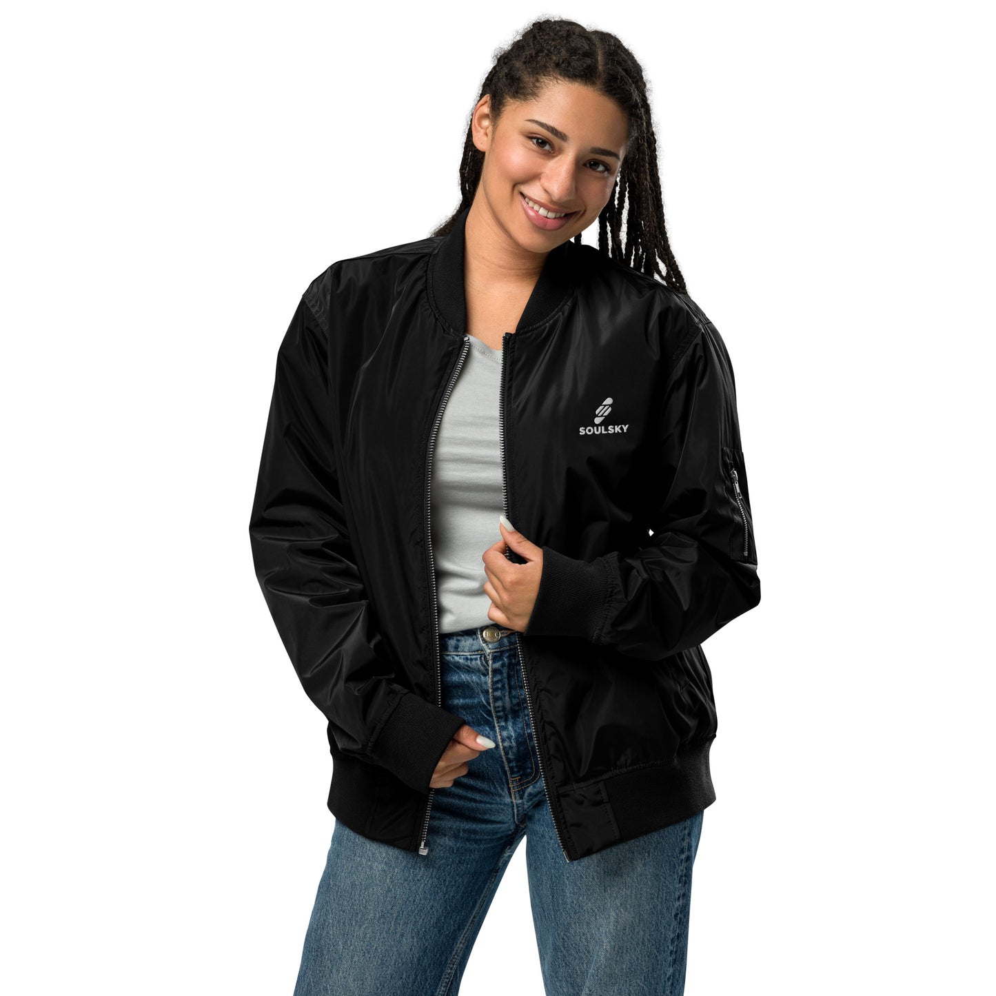 NEVER GIVE UP Premium Bomber Jacket