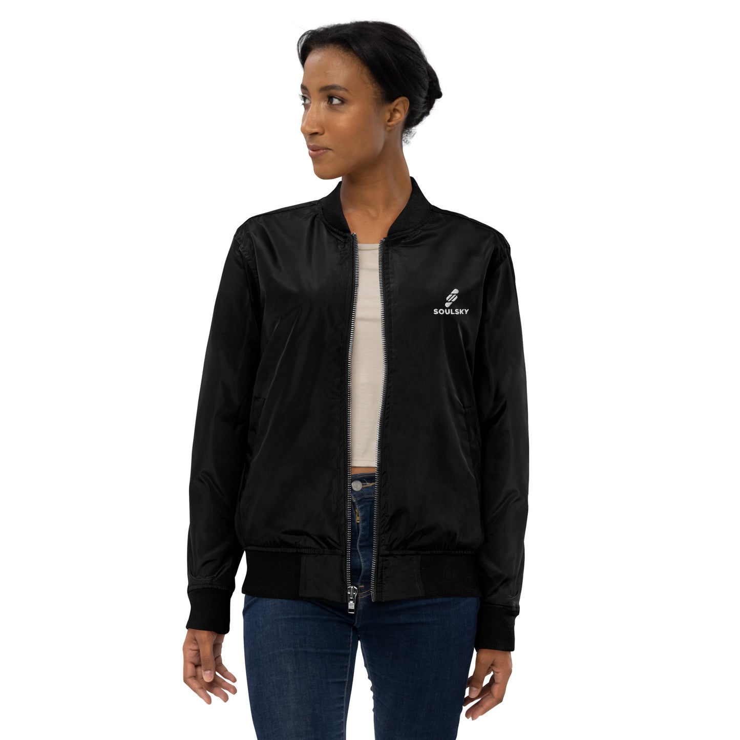 NEVER GIVE UP Premium Bomber Jacket