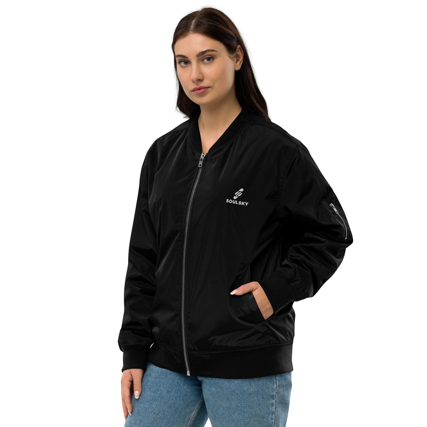 NEVER GIVE UP Premium Bomber Jacket