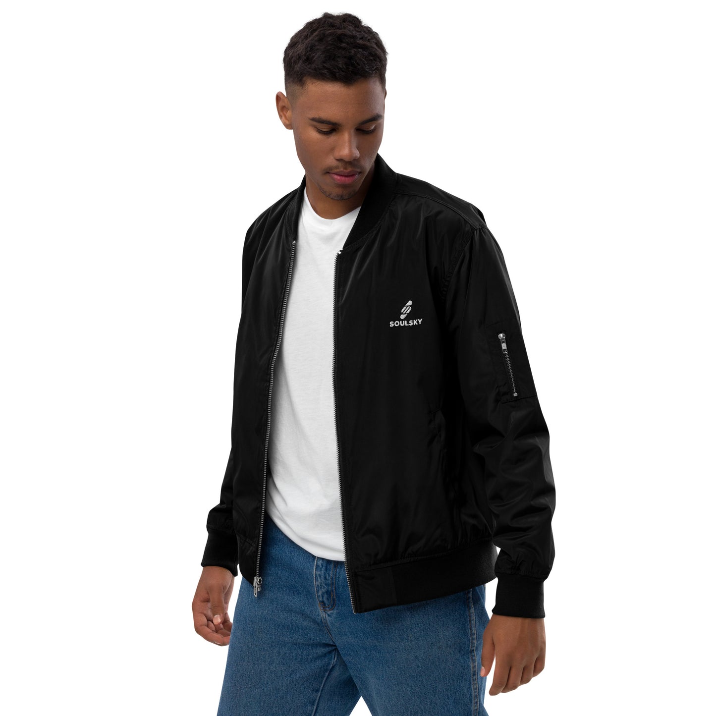 NEVER GIVE UP Premium Bomber Jacket