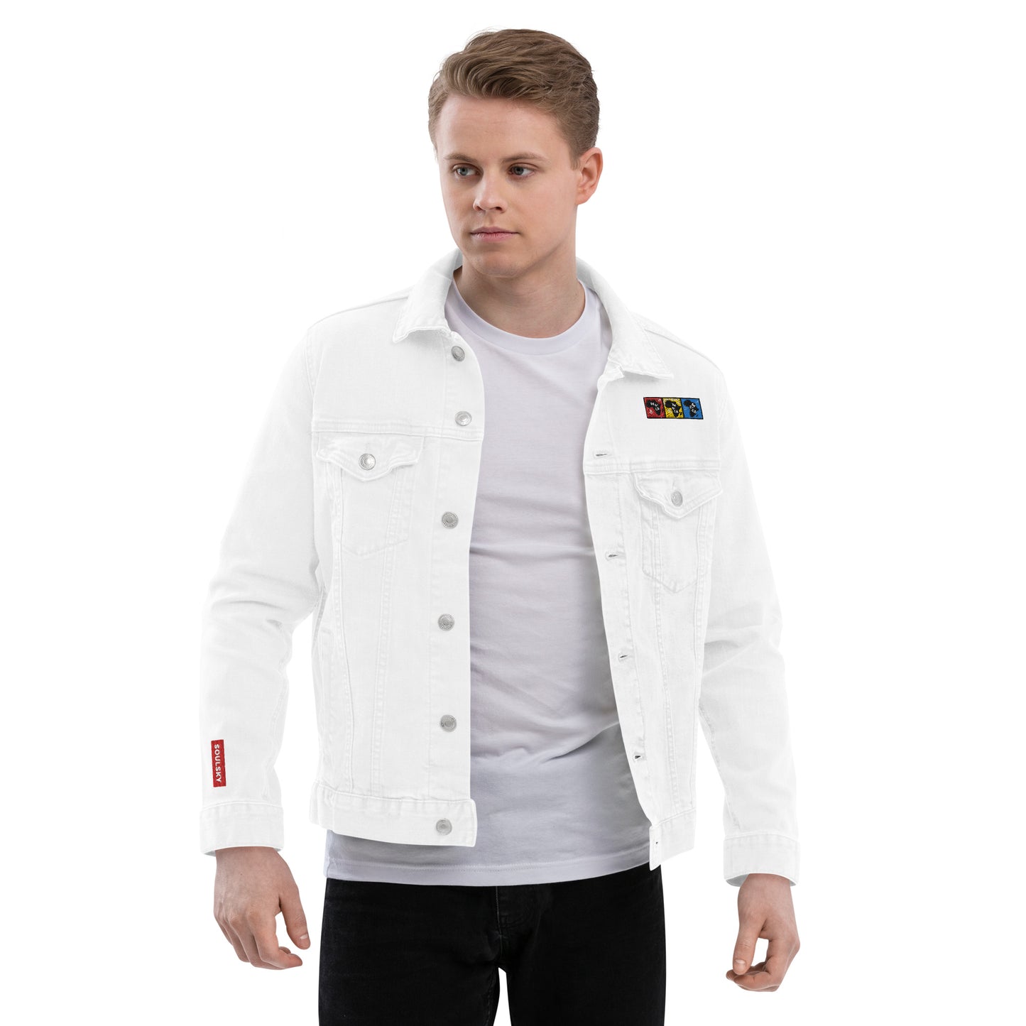 AFRICA PRIMARY Unisex Denim Jacket (White)