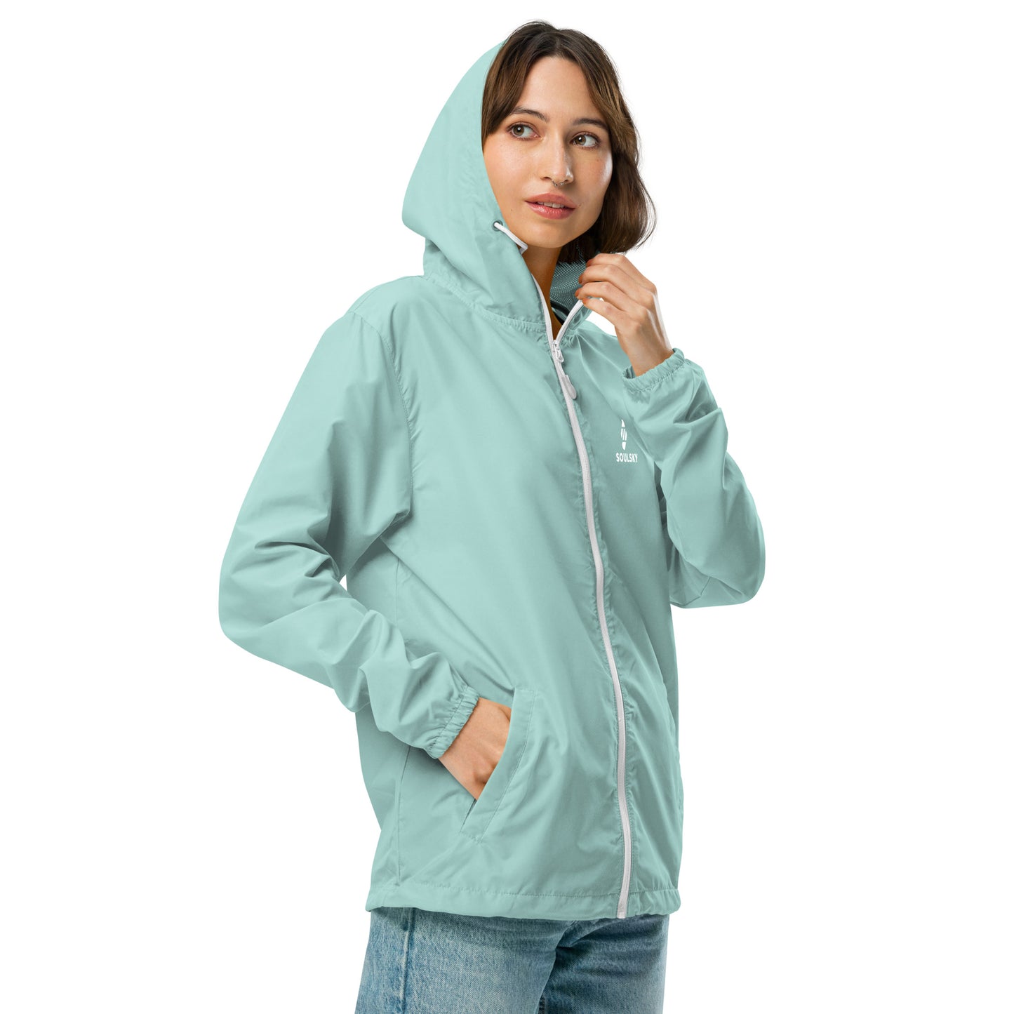 AQUA Unisex Zip Up Windbreaker