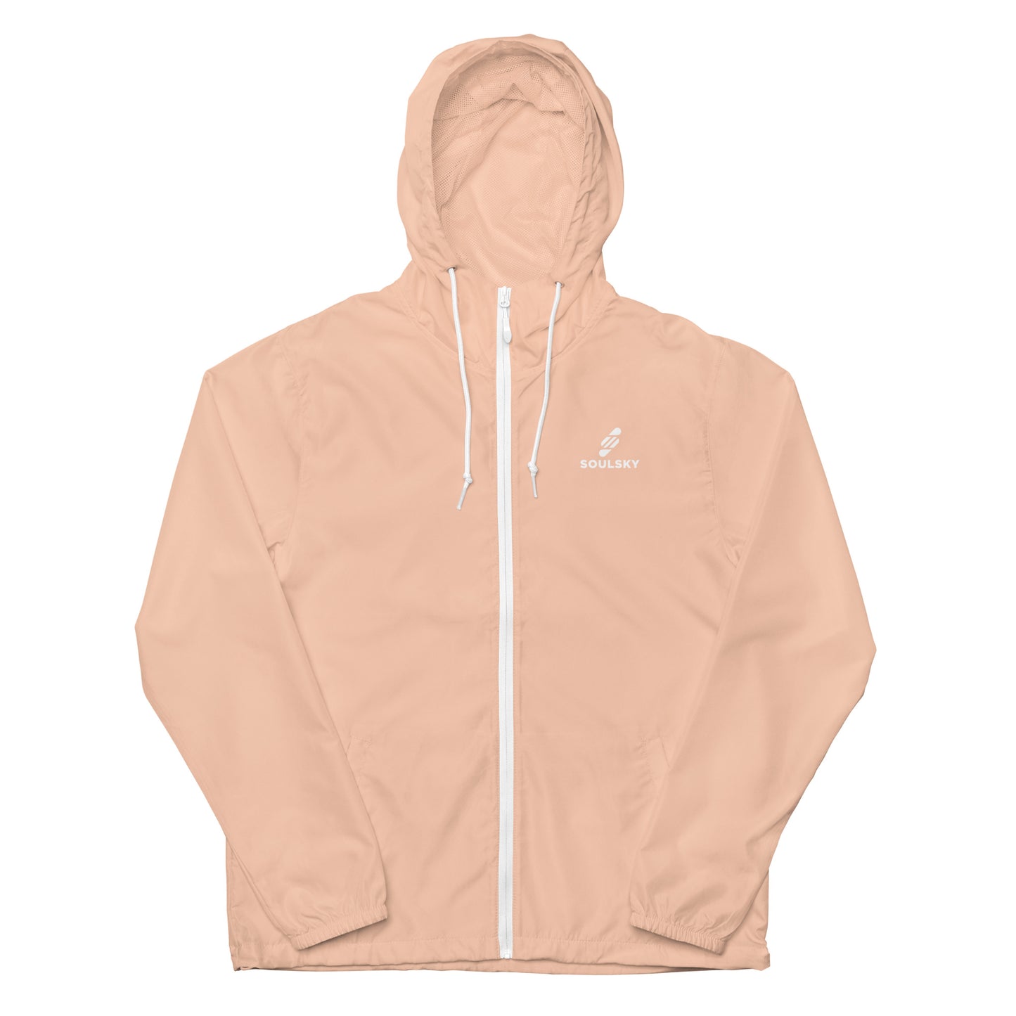 BLUSH PINK Unisex Zip Up Windbreaker