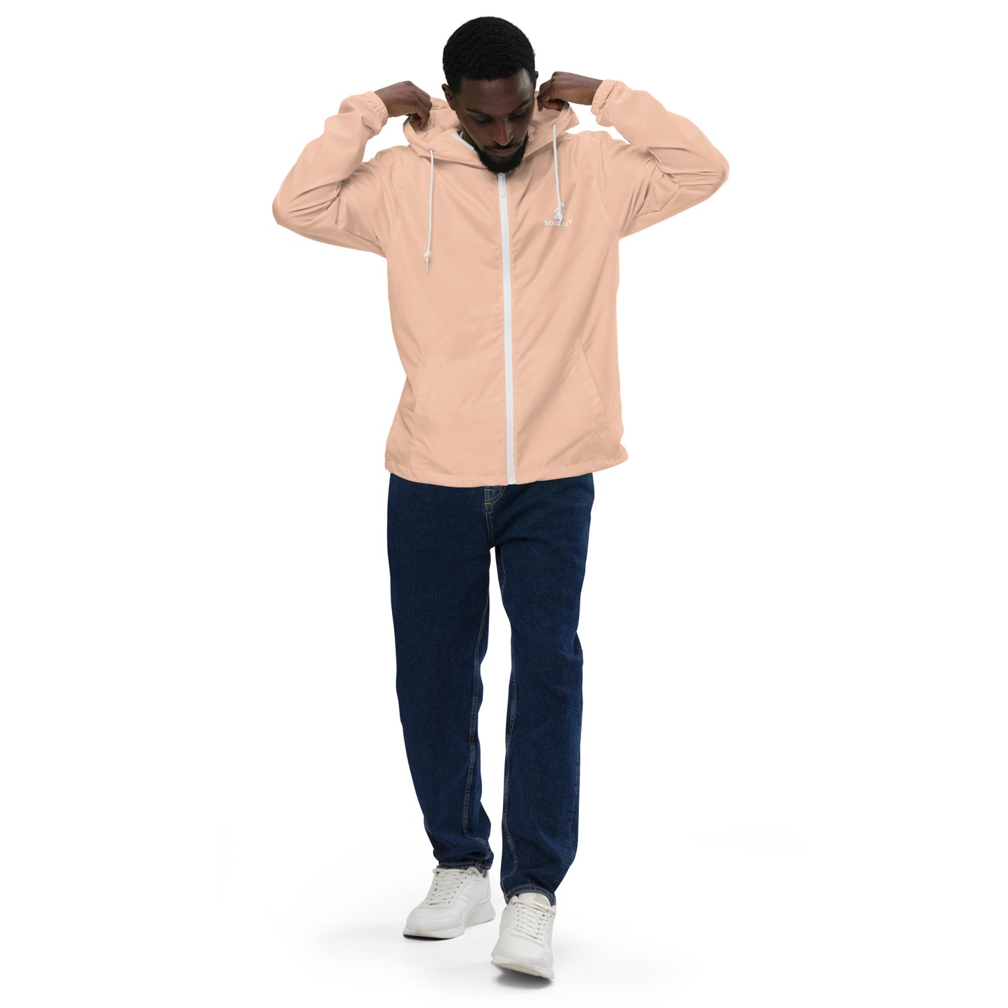 BLUSH PINK Unisex Zip Up Windbreaker