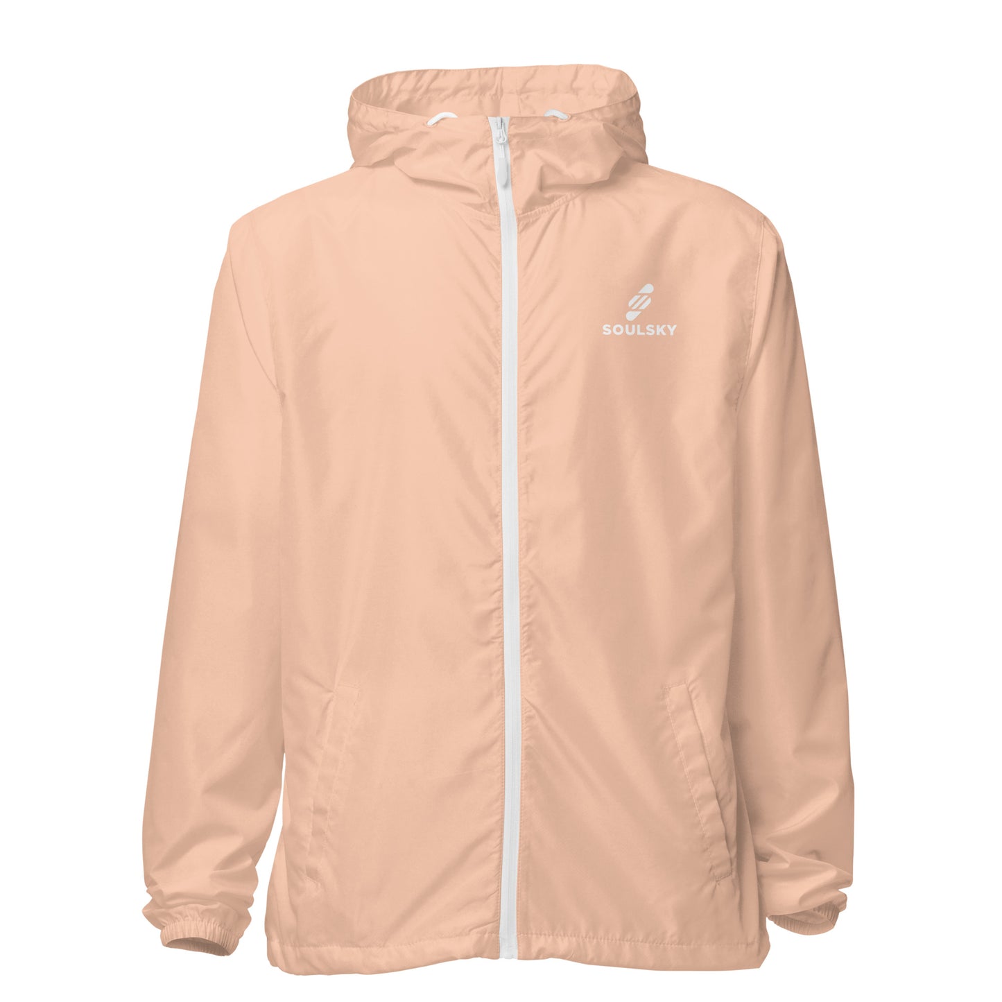 BLUSH PINK Unisex Zip Up Windbreaker