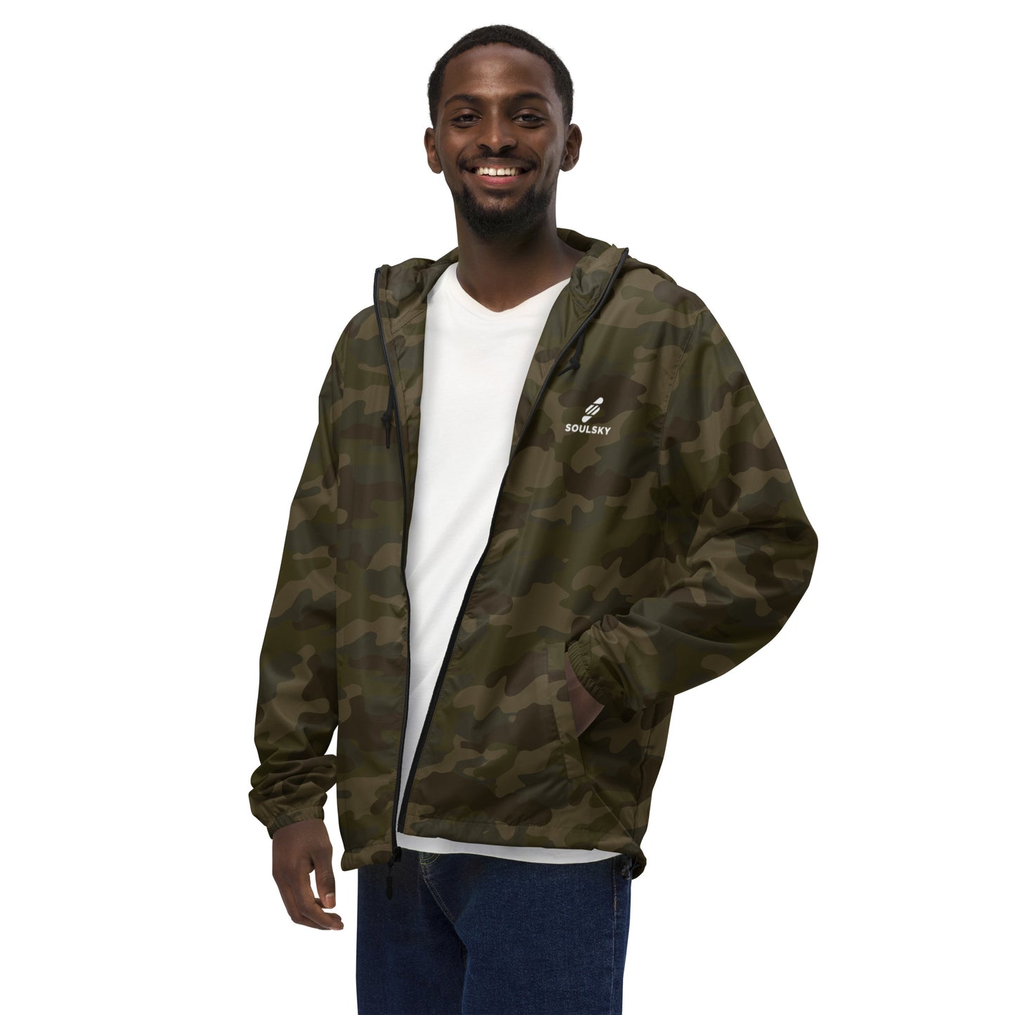 FOREST CAMO Unisex Zip Up Windbreaker