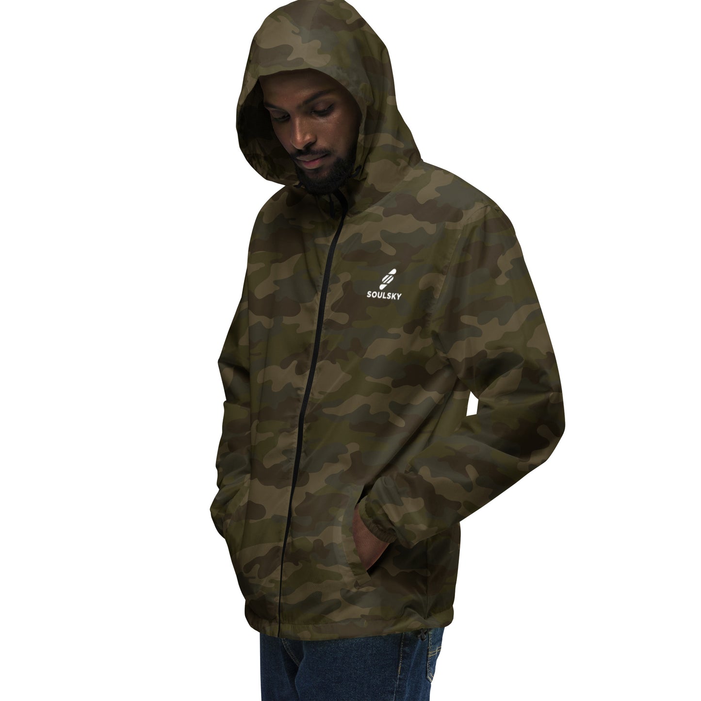 FOREST CAMO Unisex Zip Up Windbreaker