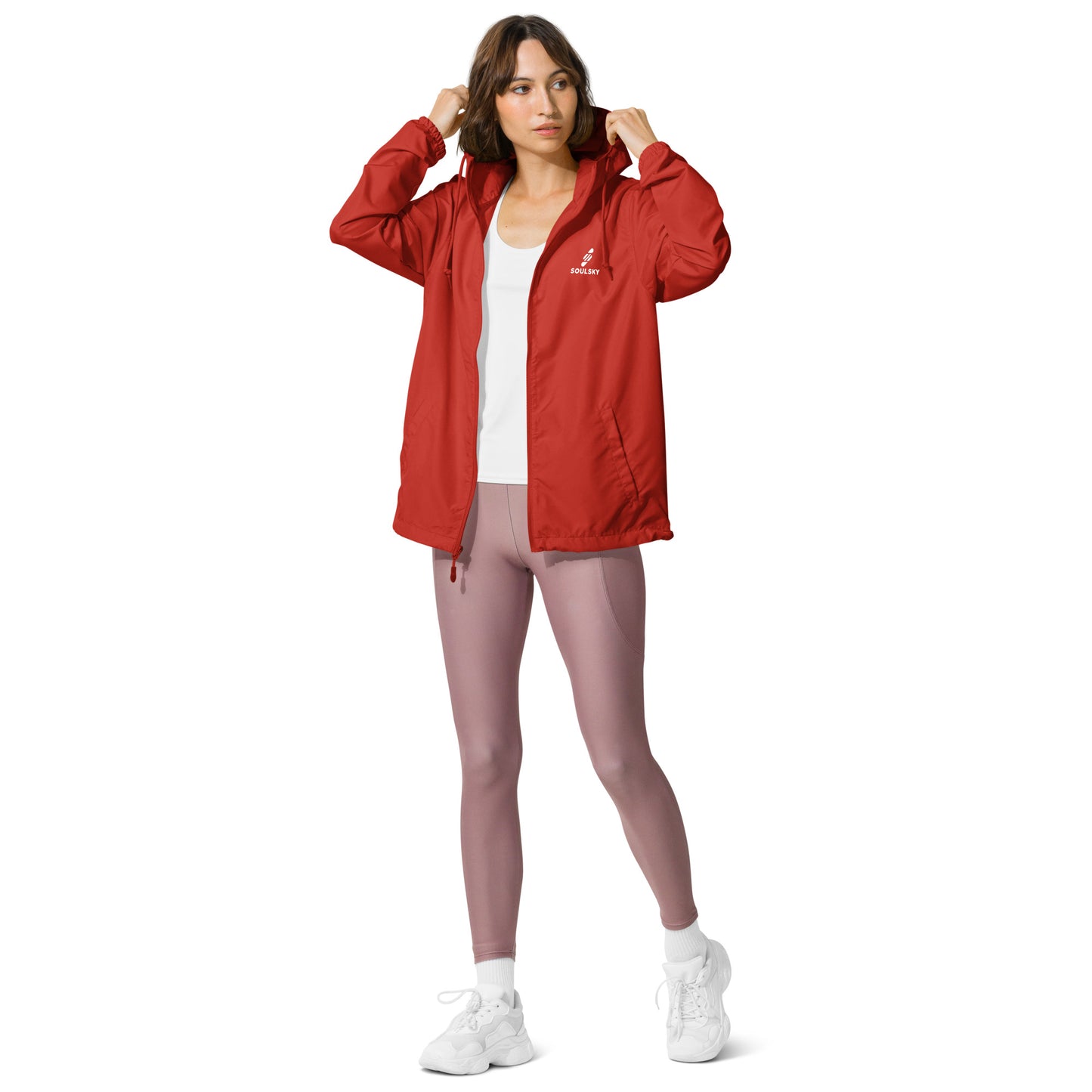 RED Unisex Zip Up Windbreaker