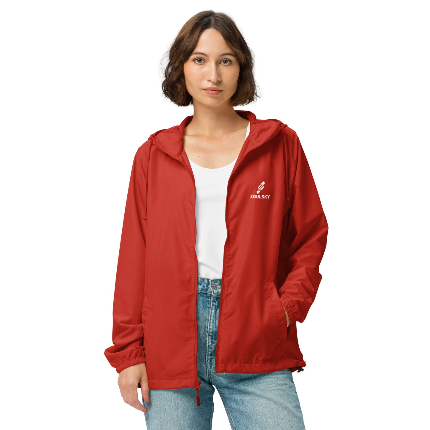 RED Unisex Zip Up Windbreaker