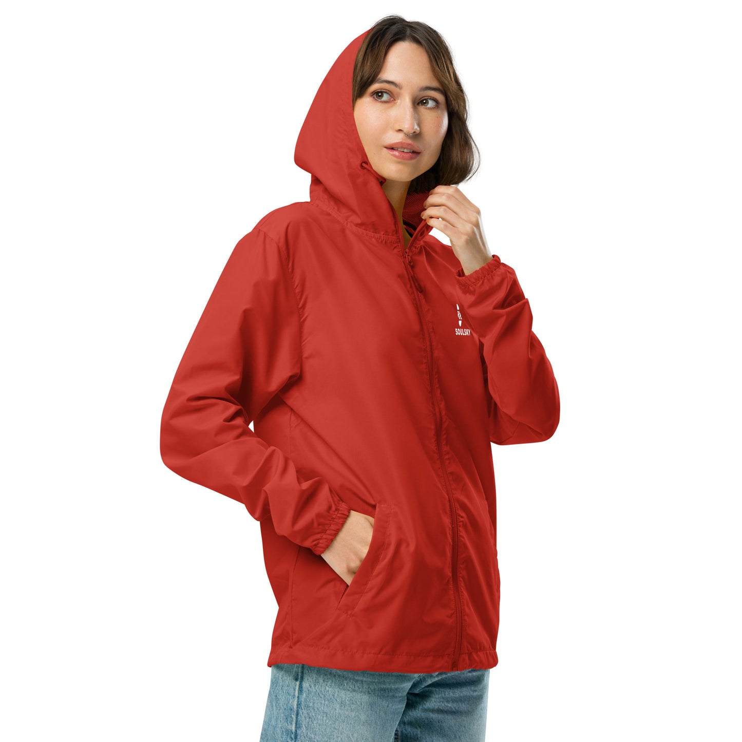 RED Unisex Zip Up Windbreaker