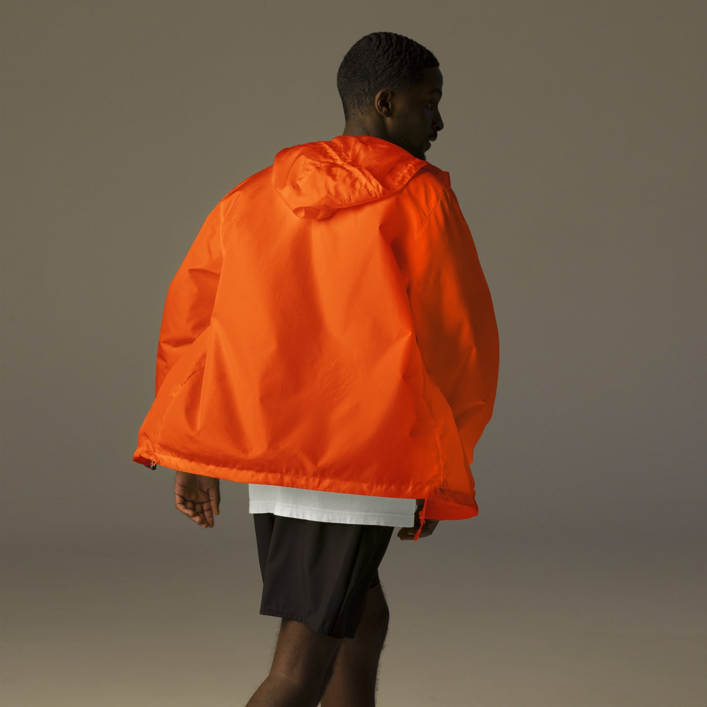 BRIGHT ORANGE Unisex Zip Up Windbreaker - SOULSKY