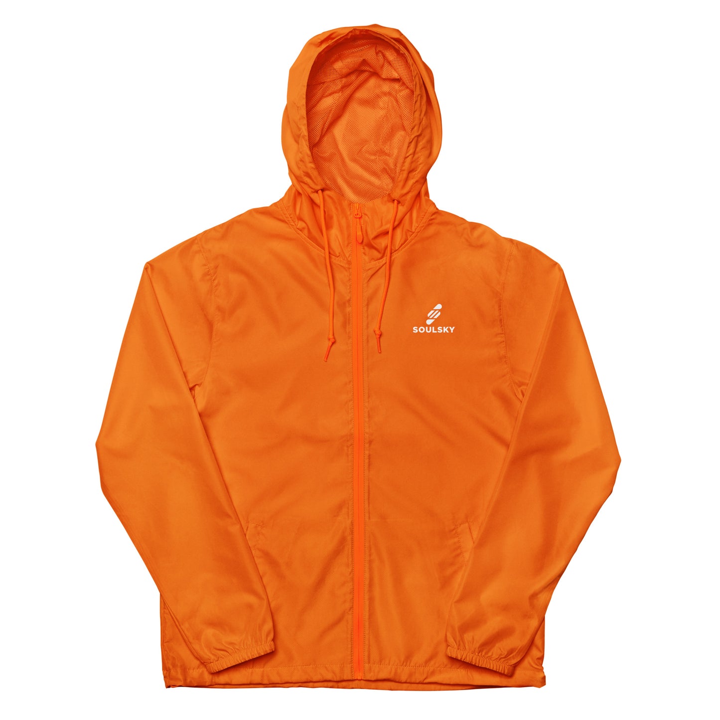 BRIGHT ORANGE Unisex Zip Up Windbreaker