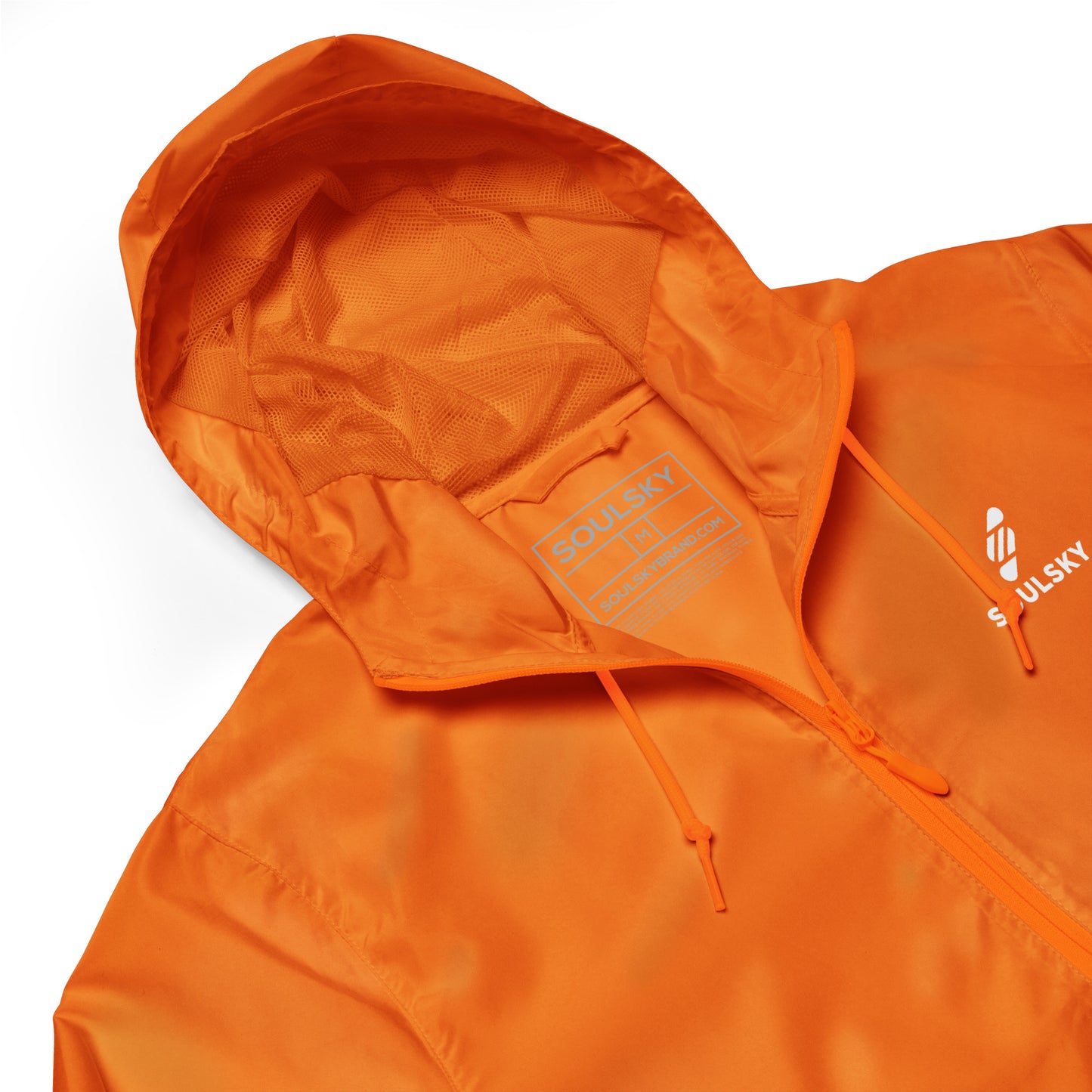 BRIGHT ORANGE Unisex Zip Up Windbreaker