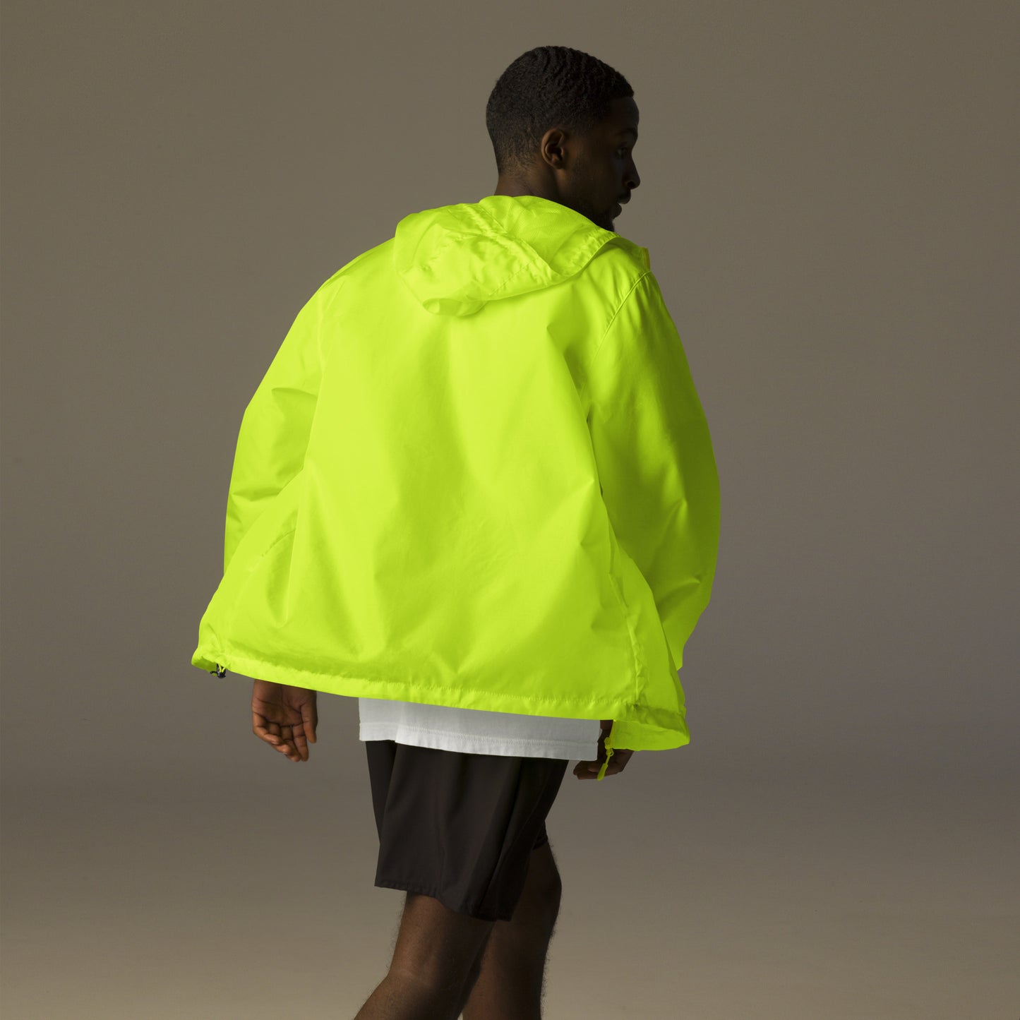 BRIGHT YELLOW Unisex Zip Up Windbreaker - SOULSKY
