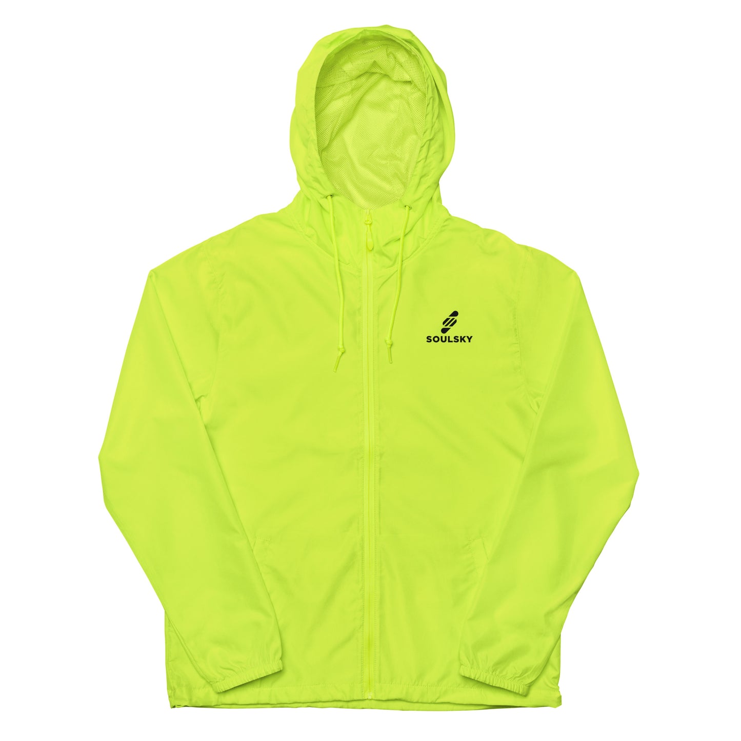 BRIGHT YELLOW Unisex Zip Up Windbreaker